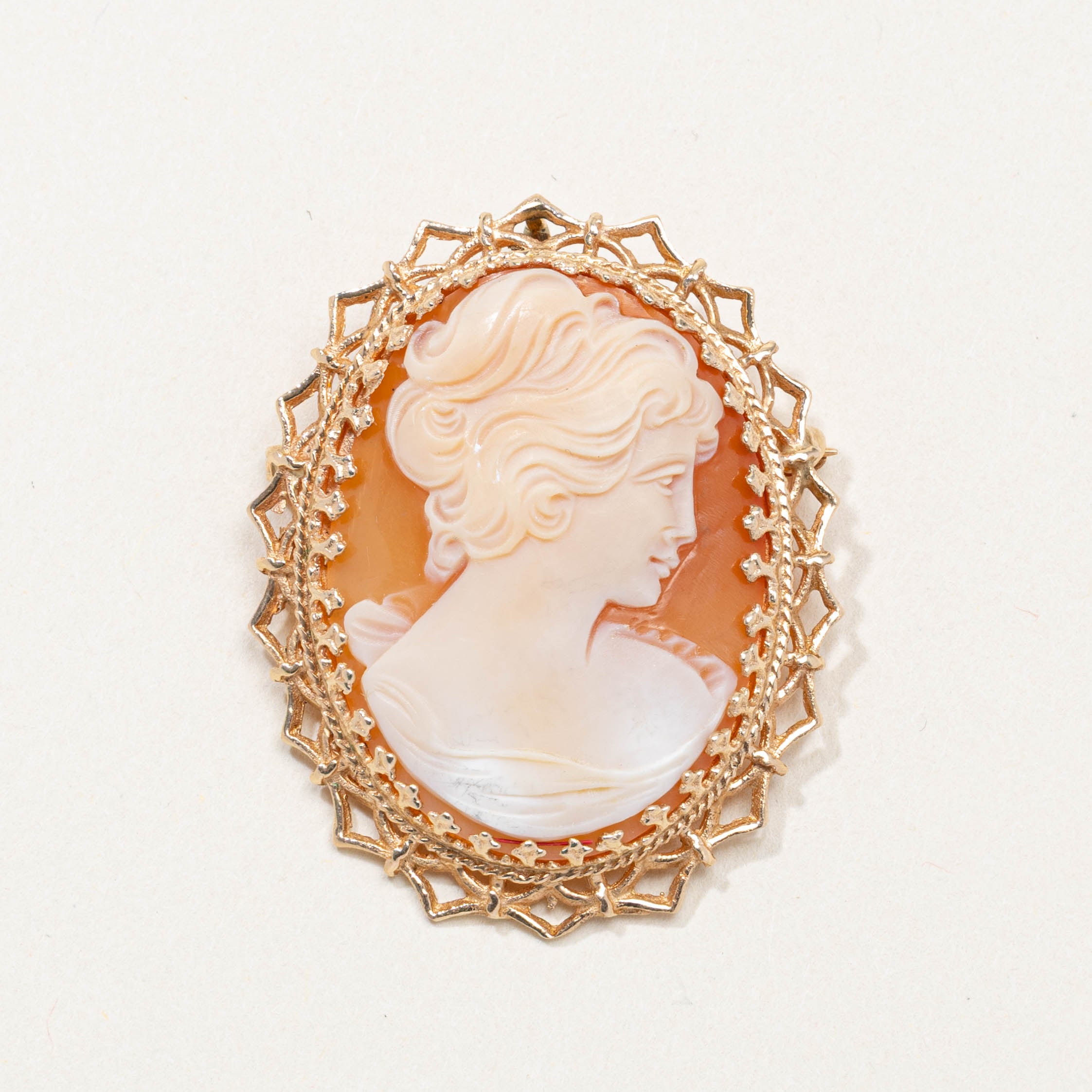 Pendentif orné camée coquillage 9141-35 en or 14 carats | 15,00 ct