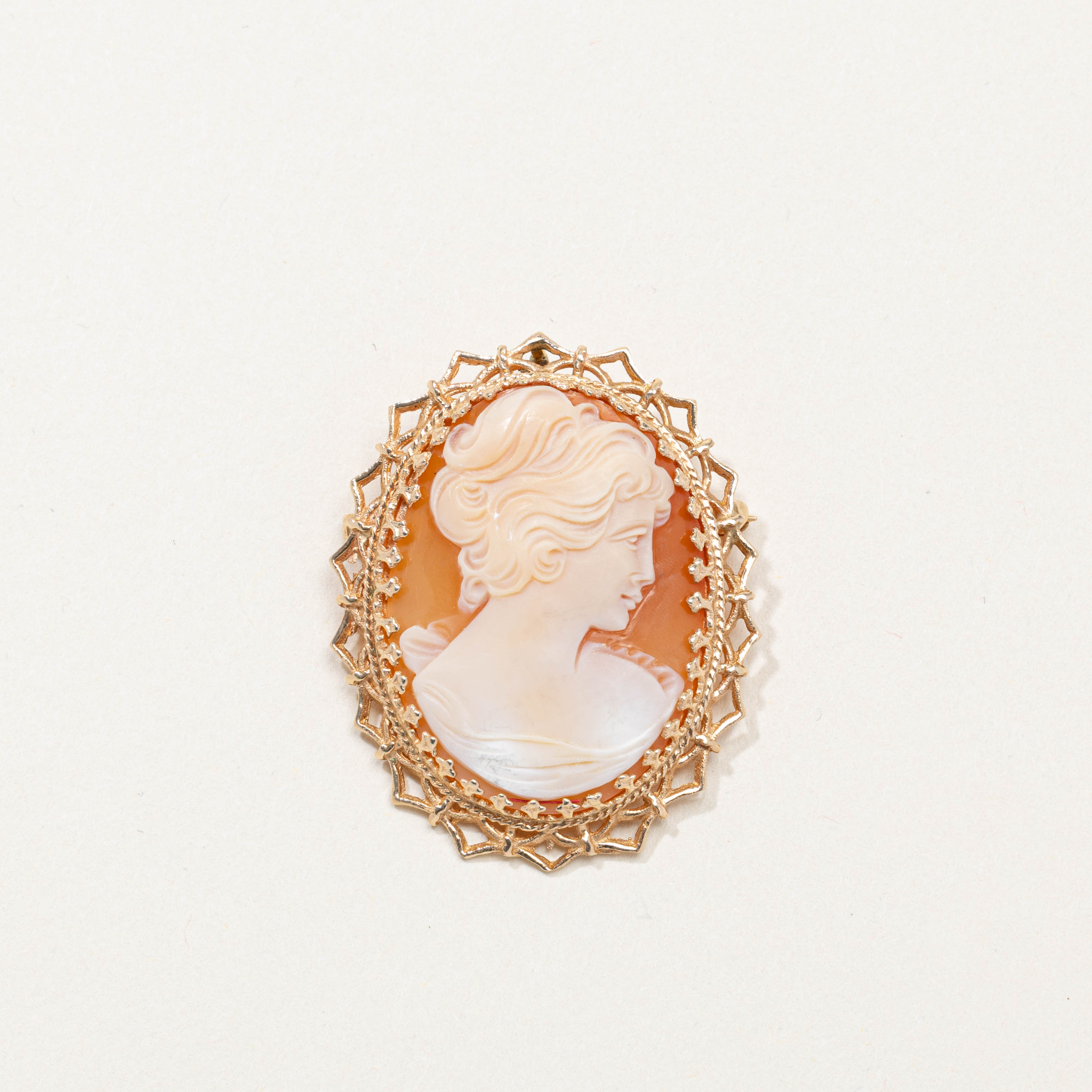 Pendentif orné camée coquillage 9141-35 en or 14 carats | 15,00 ct