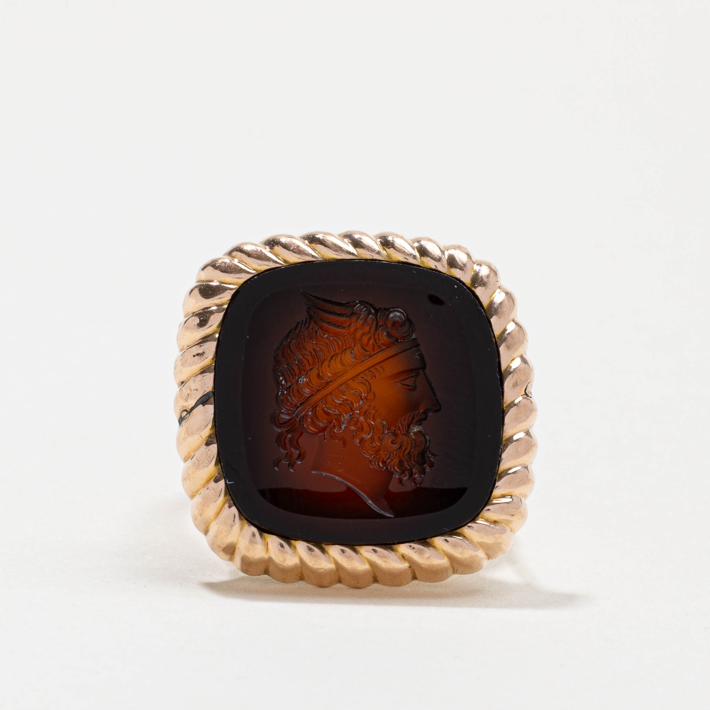 14k Carnelian Mercury Intaglio Ring | 6.00ct | SZ 7.0