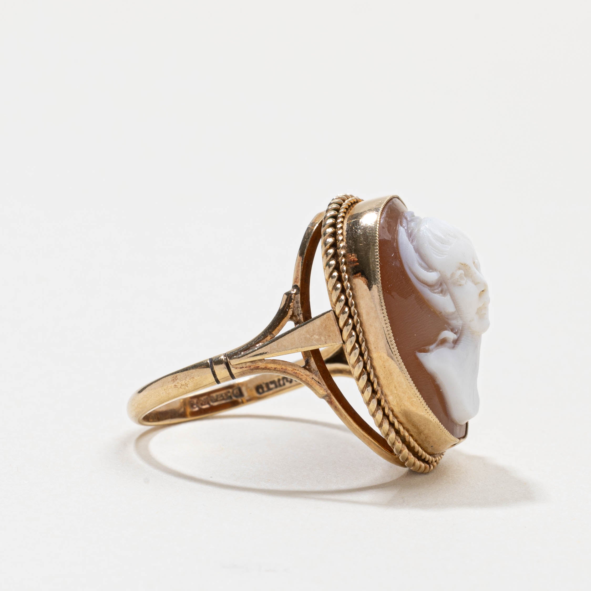 1965 Birmingham 9k Shell Cameo Ring | 6.00ct | SZ 8.5