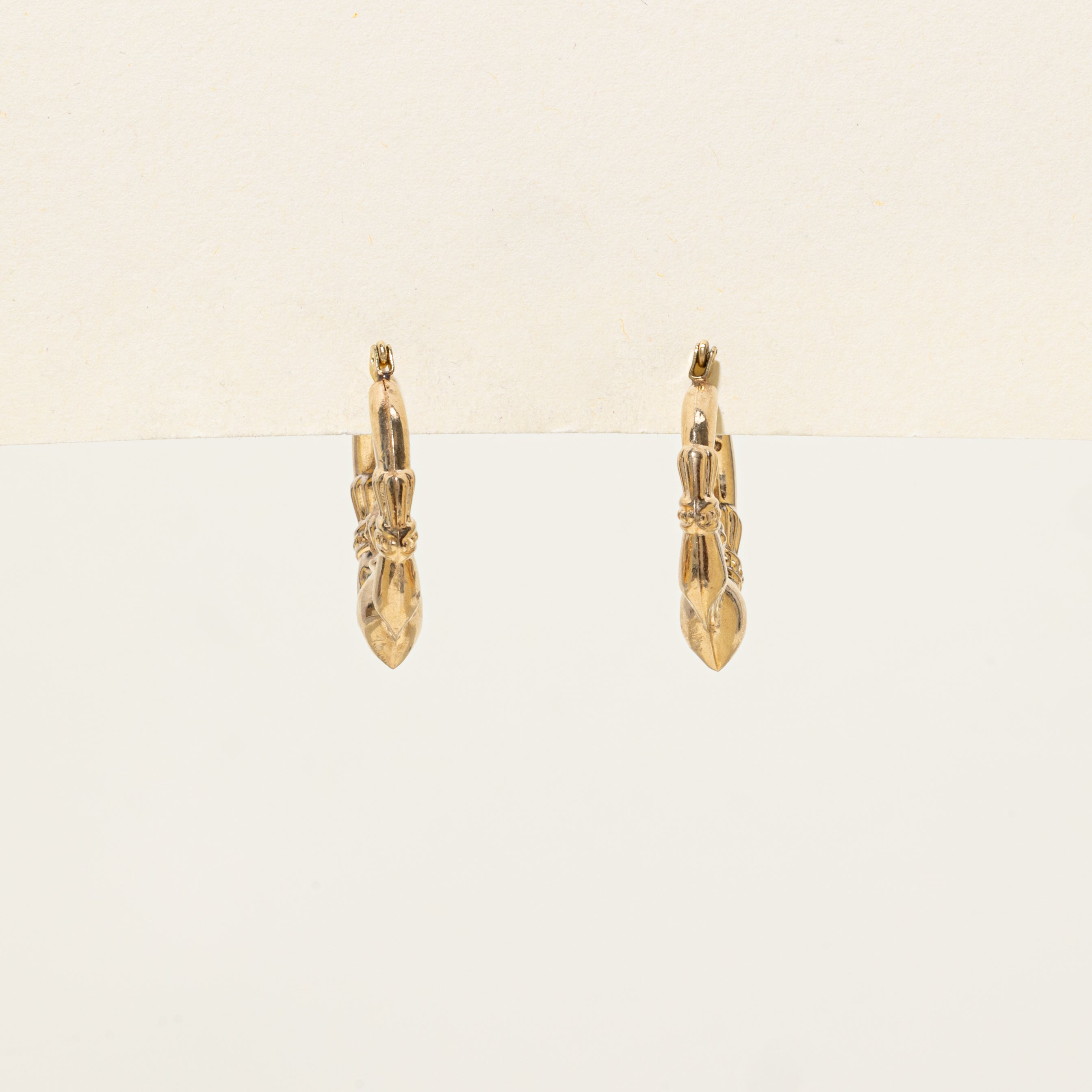 10k Yellow Gold Claddagh Hoop Earrings