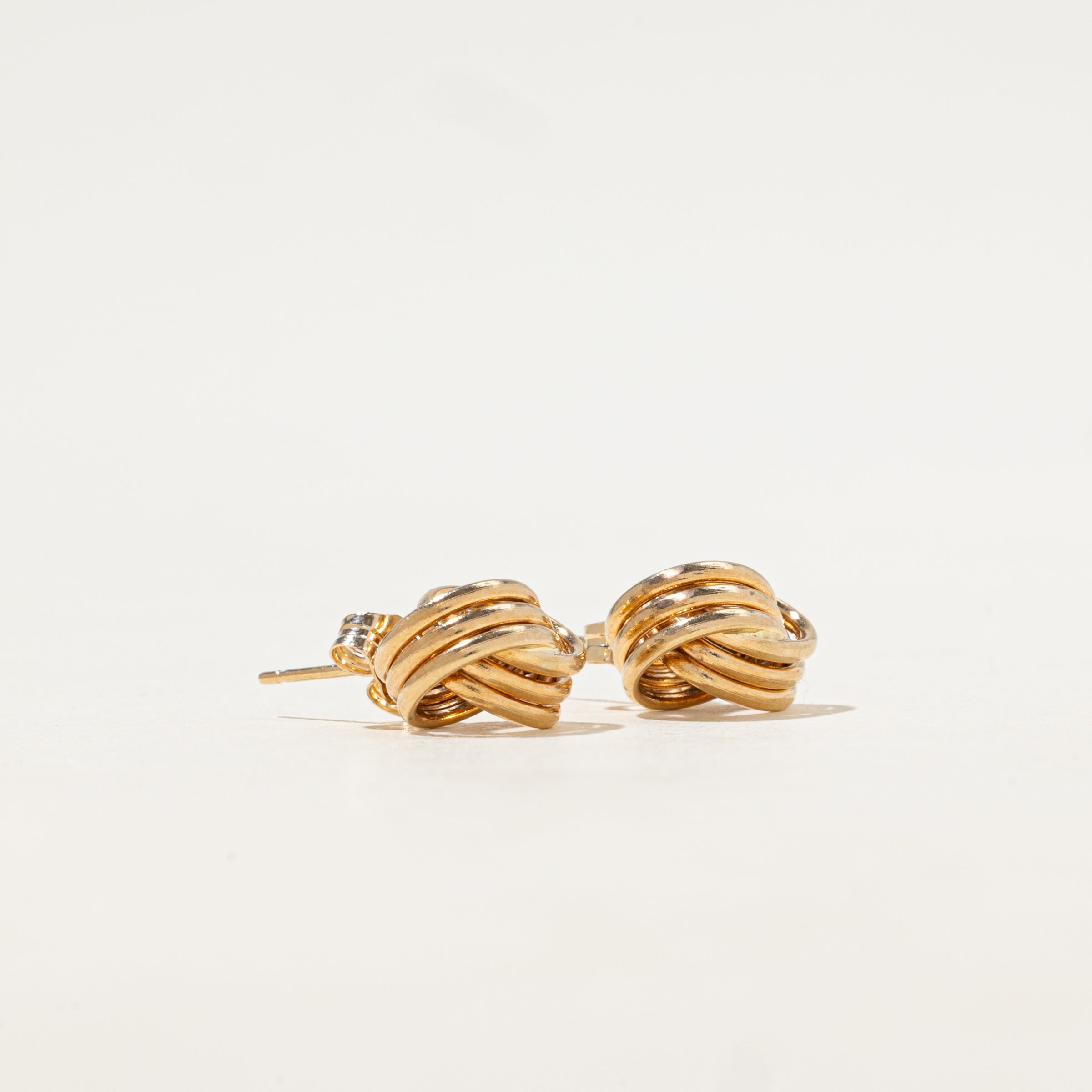 10k Yellow Gold Interlocking Stud Earrings