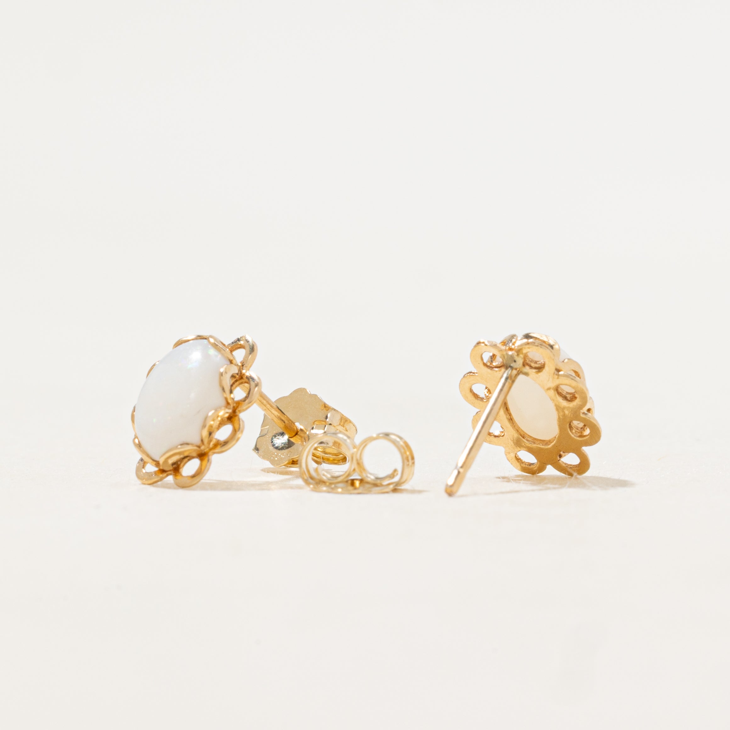 Cabochon Opal Stud Earrings | 1.12ctw