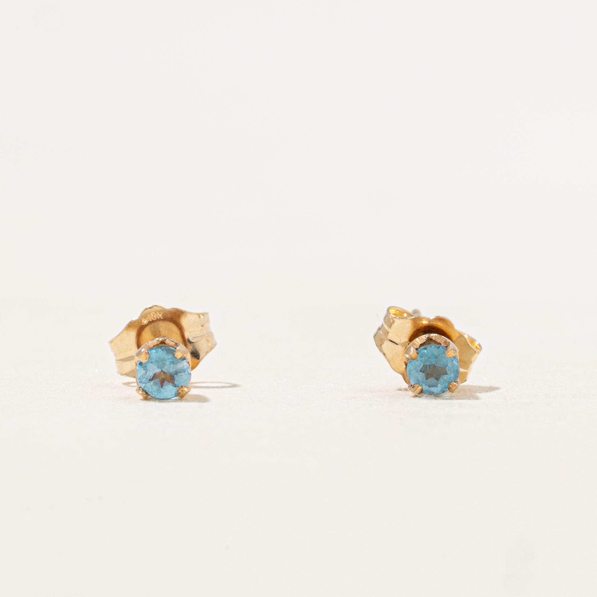 Blue Topaz Stud Earrings | 0.12ctw