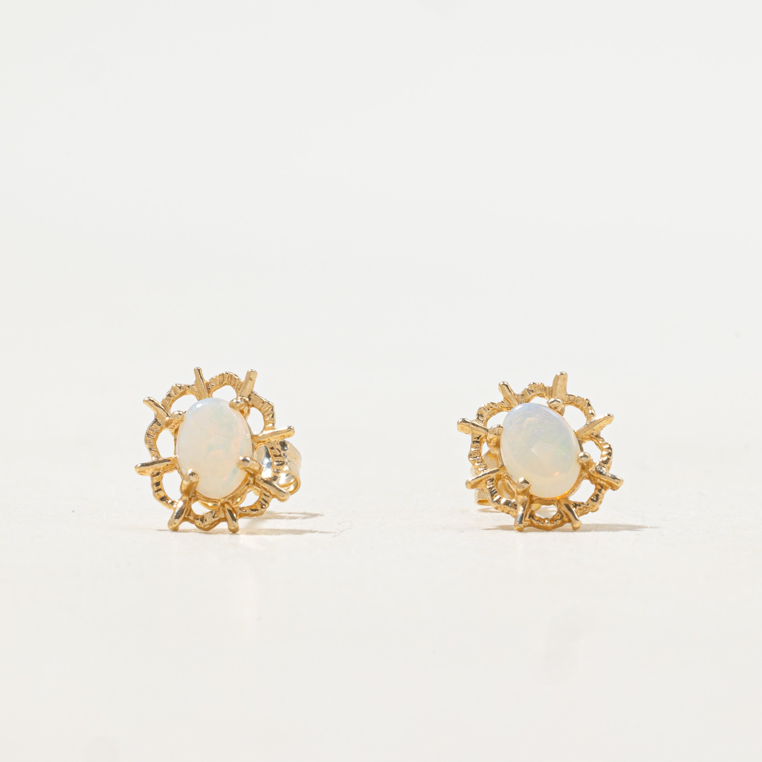 Cabochon Opal Stud Earrings | 0.40ctw