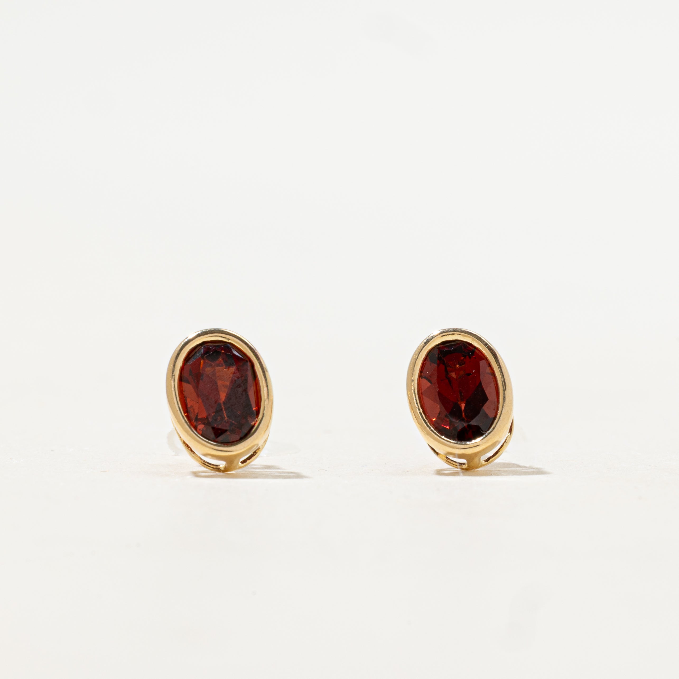 Bezel Set Garnet Stud Earrings | 1.40ctw