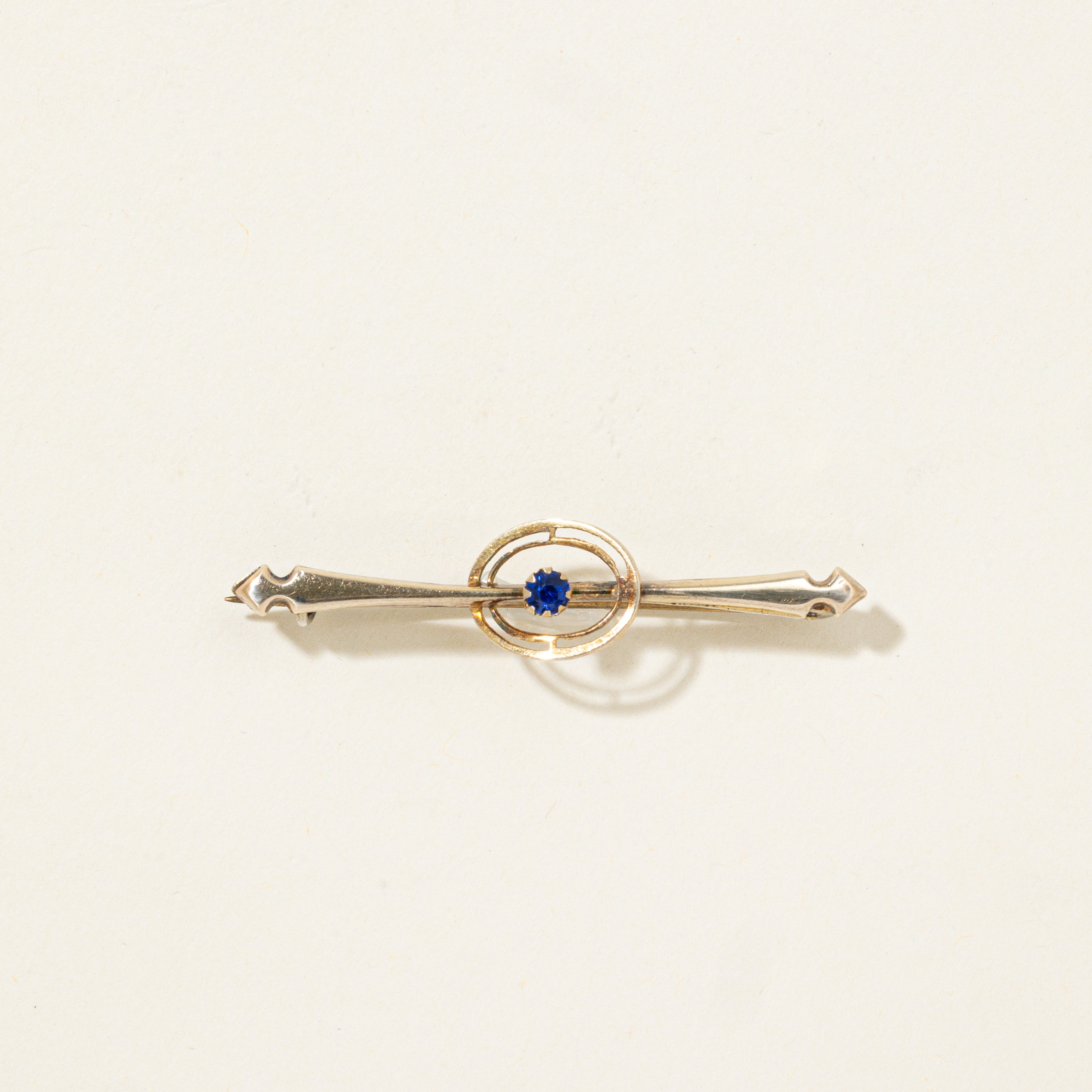 Synthetic Sapphire Bar Brooch | 0.13ct