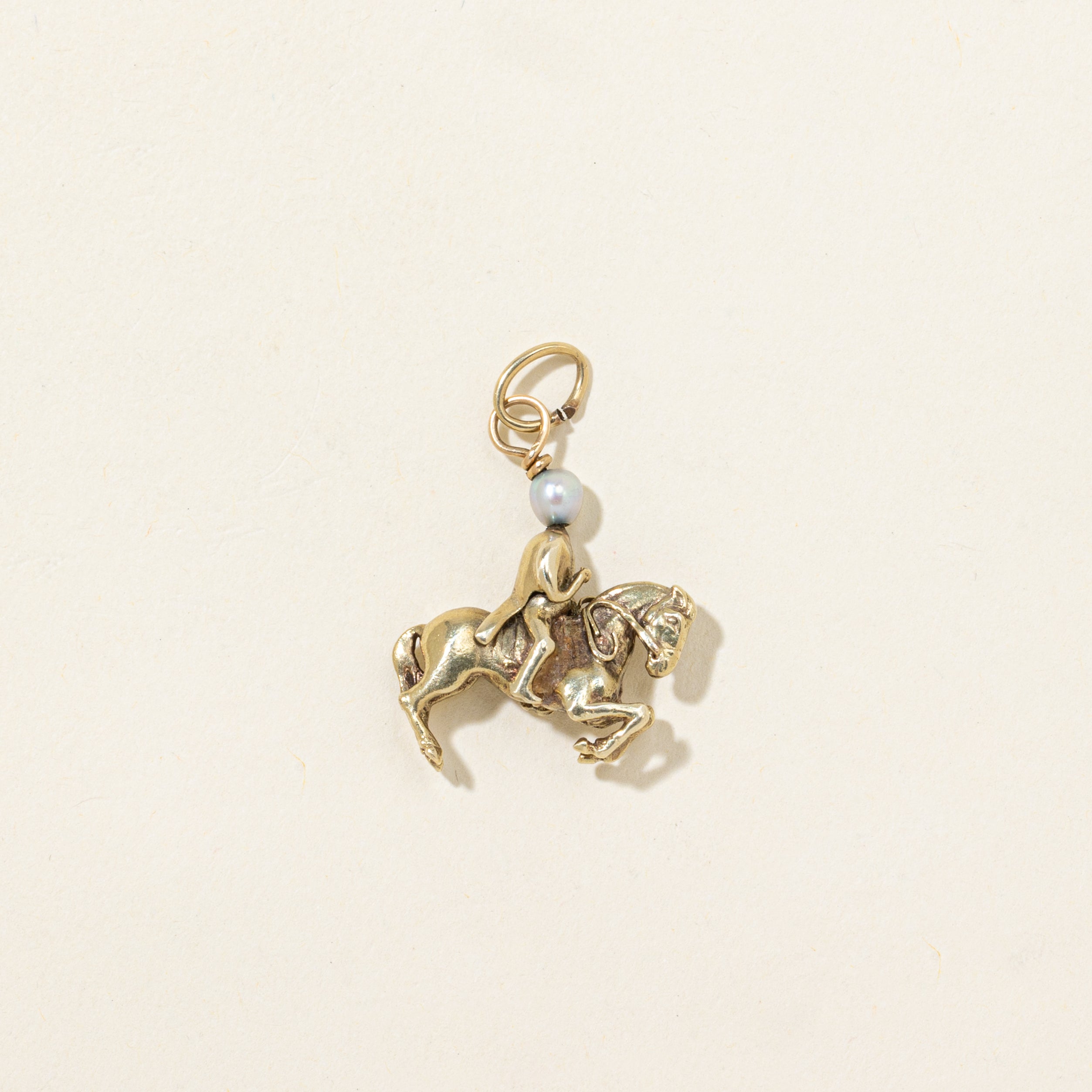 Pearl Horse & Rider Charm