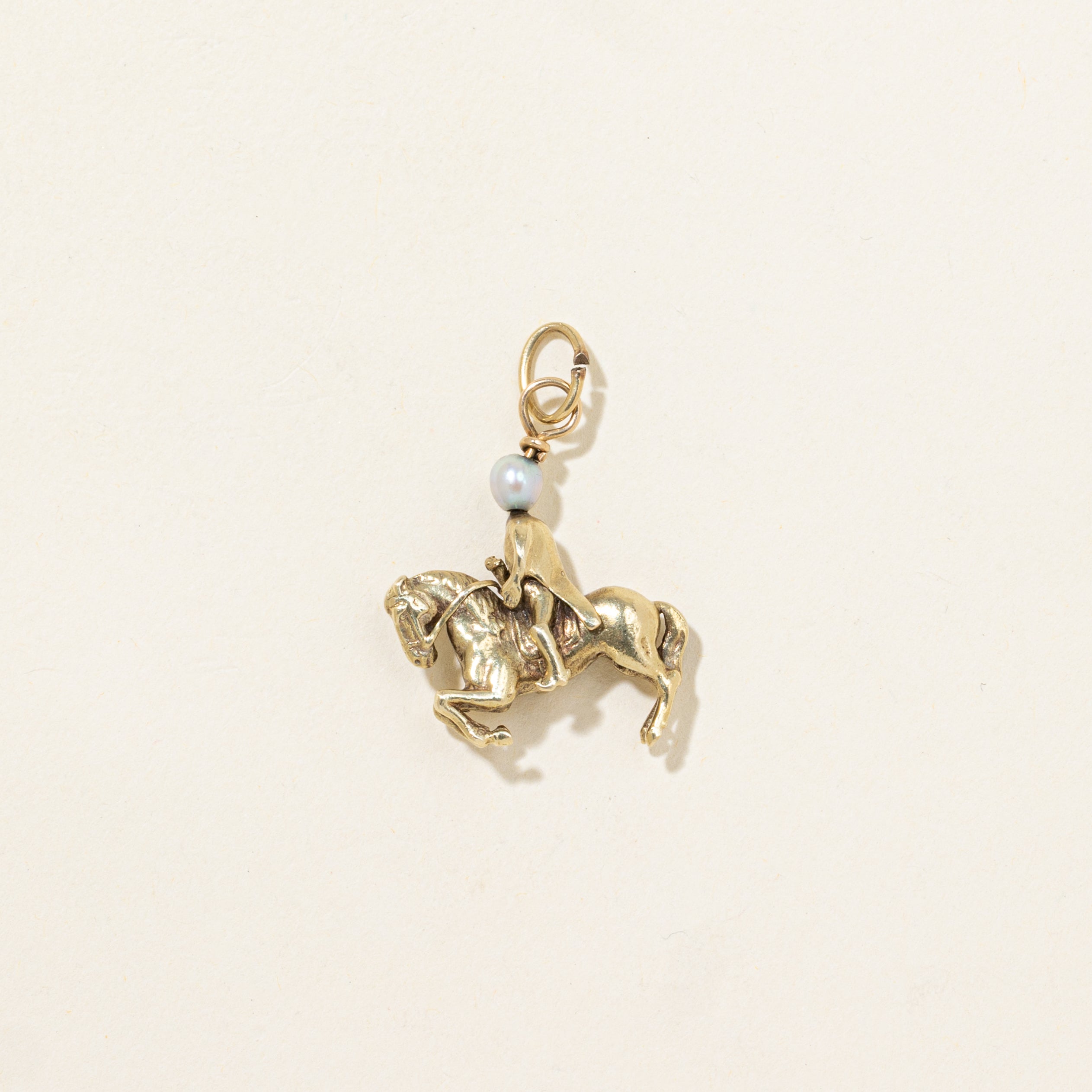 Pearl Horse & Rider Charm