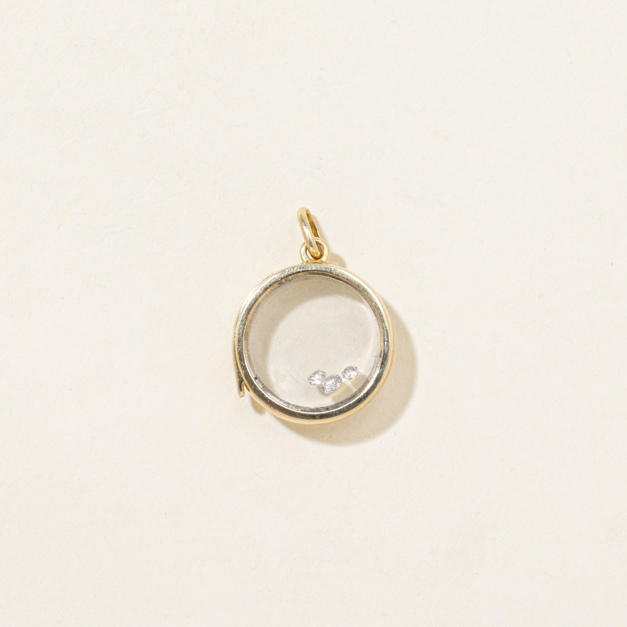 Yellow Gold Floating Diamond Pendant | 0.10ctw