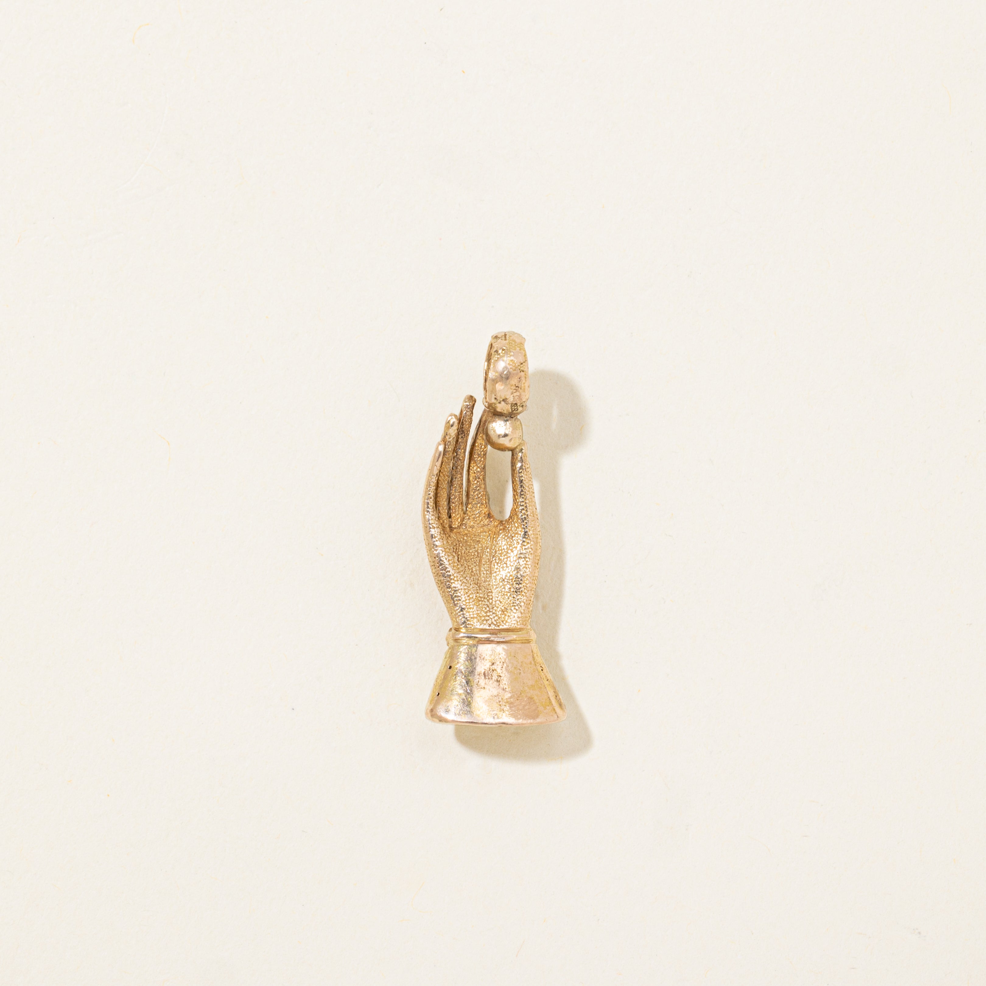 18k Pink Topaz Hand Pendant | 0.03ct