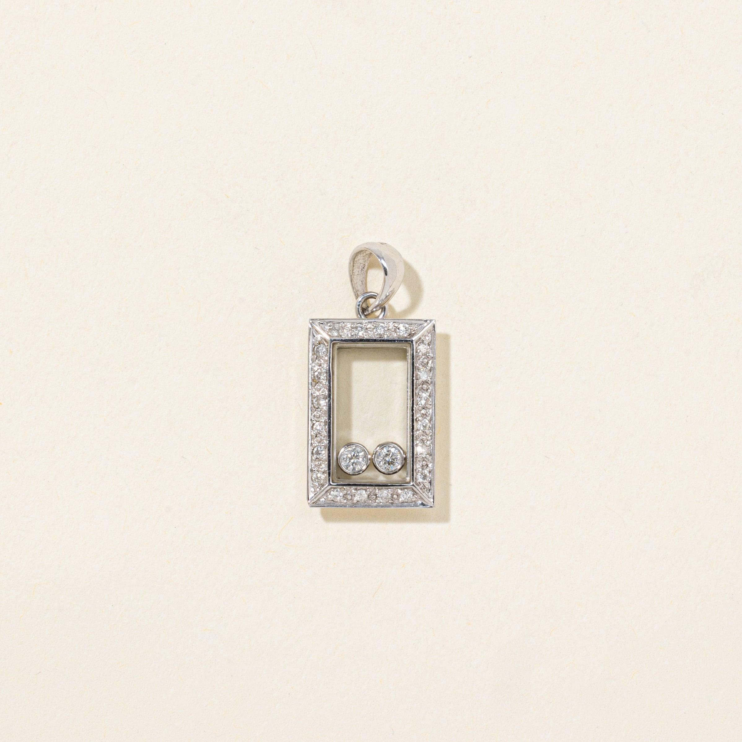 18k White Gold Floating Diamond Pendant | 0.08ctw
