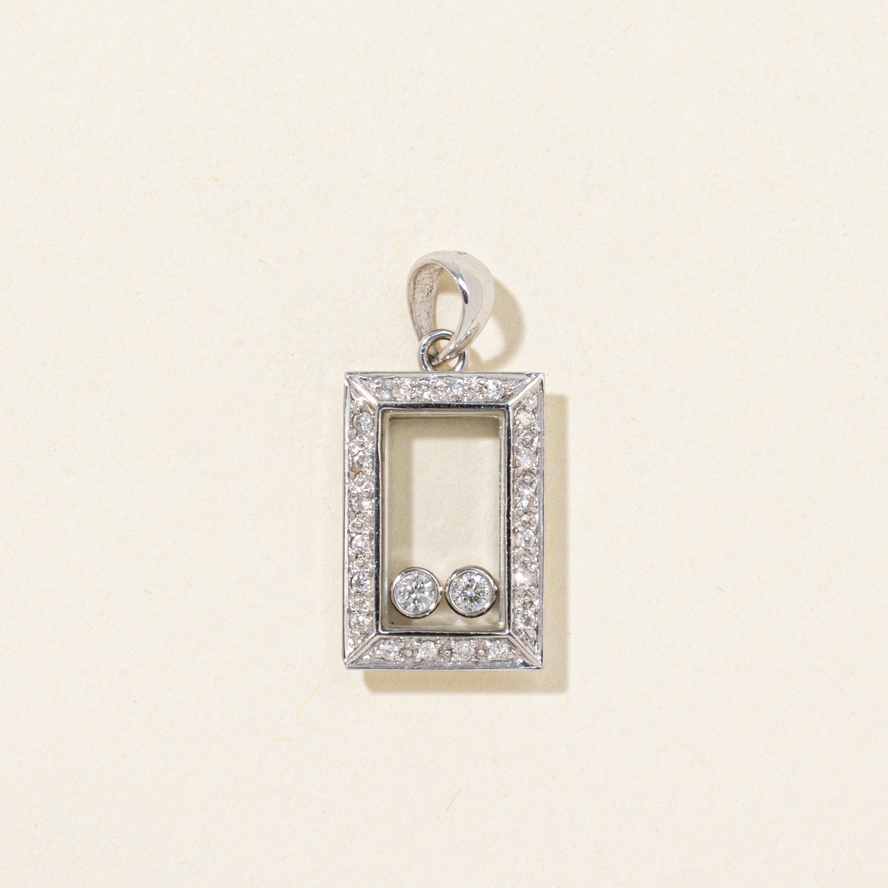 18k White Gold Floating Diamond Pendant | 0.08ctw
