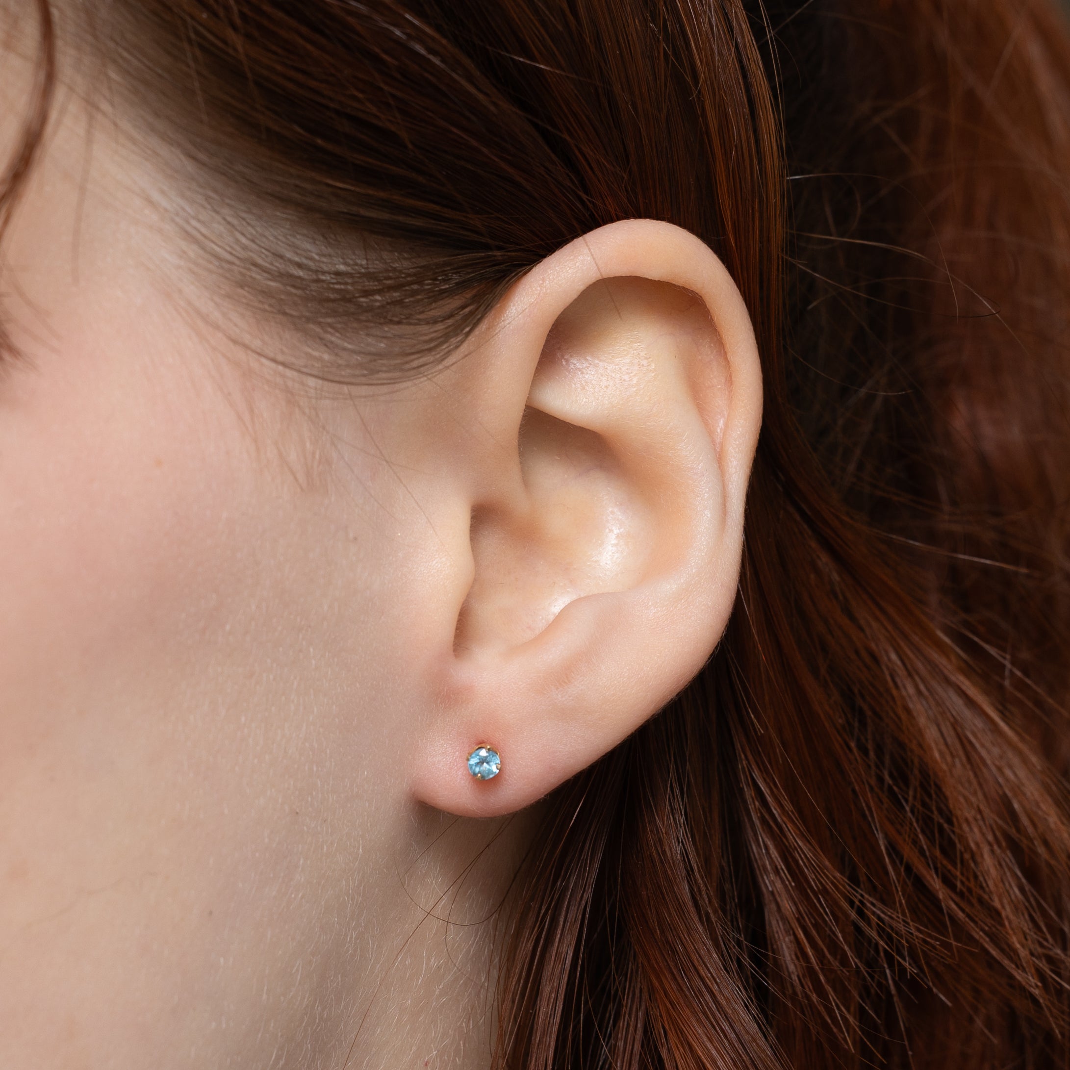 Blue Topaz Stud Earrings | 0.12ctw