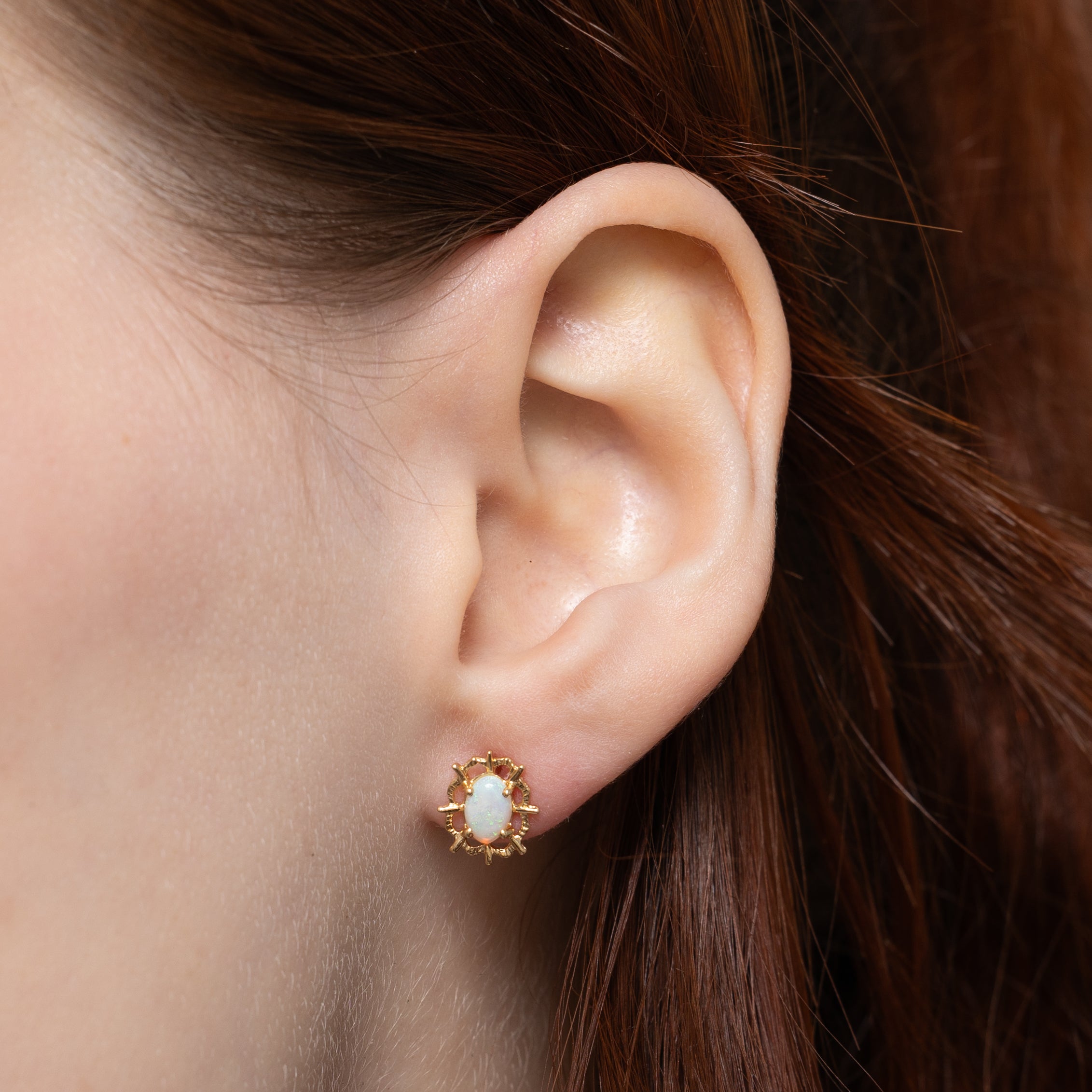 Cabochon Opal Stud Earrings | 0.40ctw