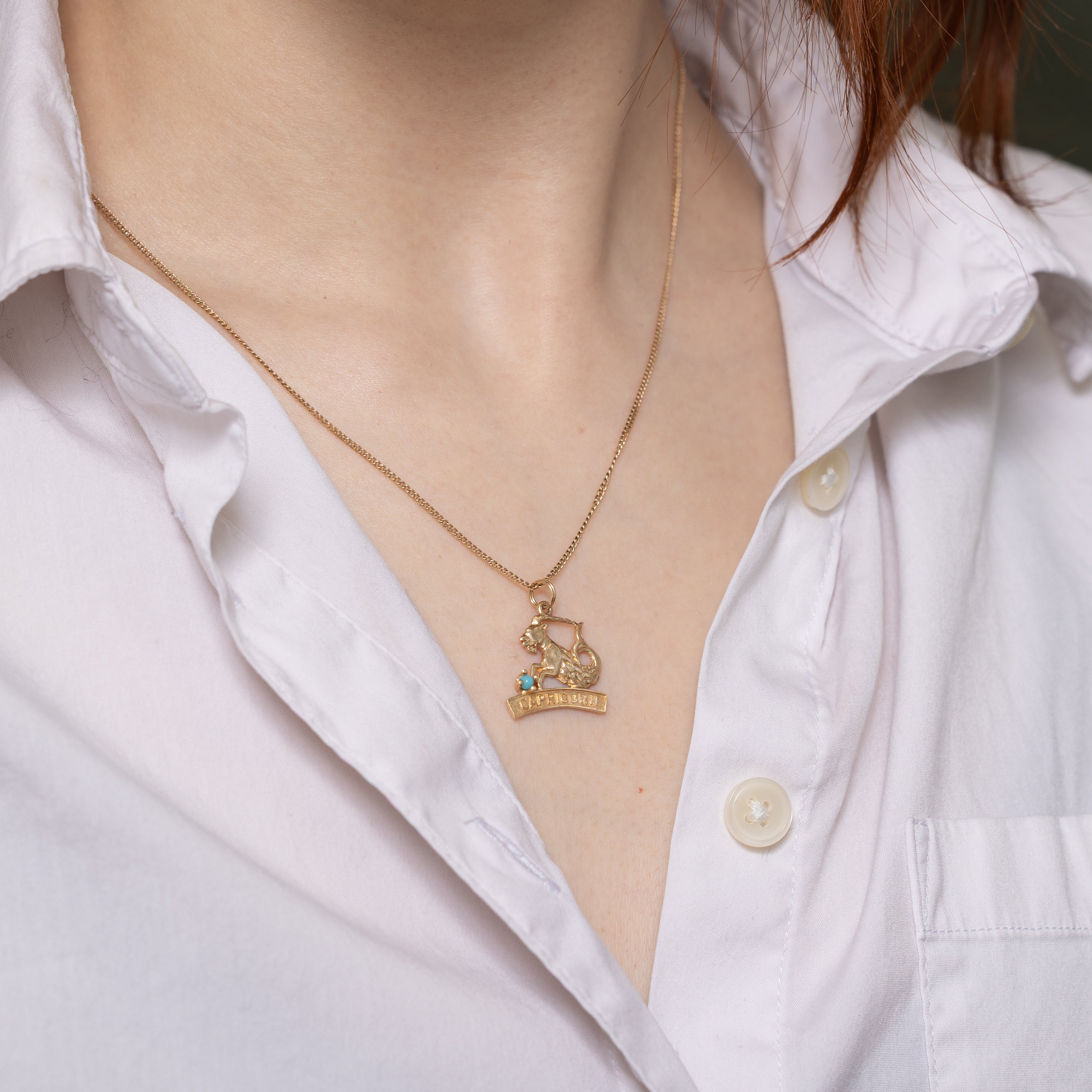 Imitation Turquoise Capricorn Zodiac Charm | 0.15ct