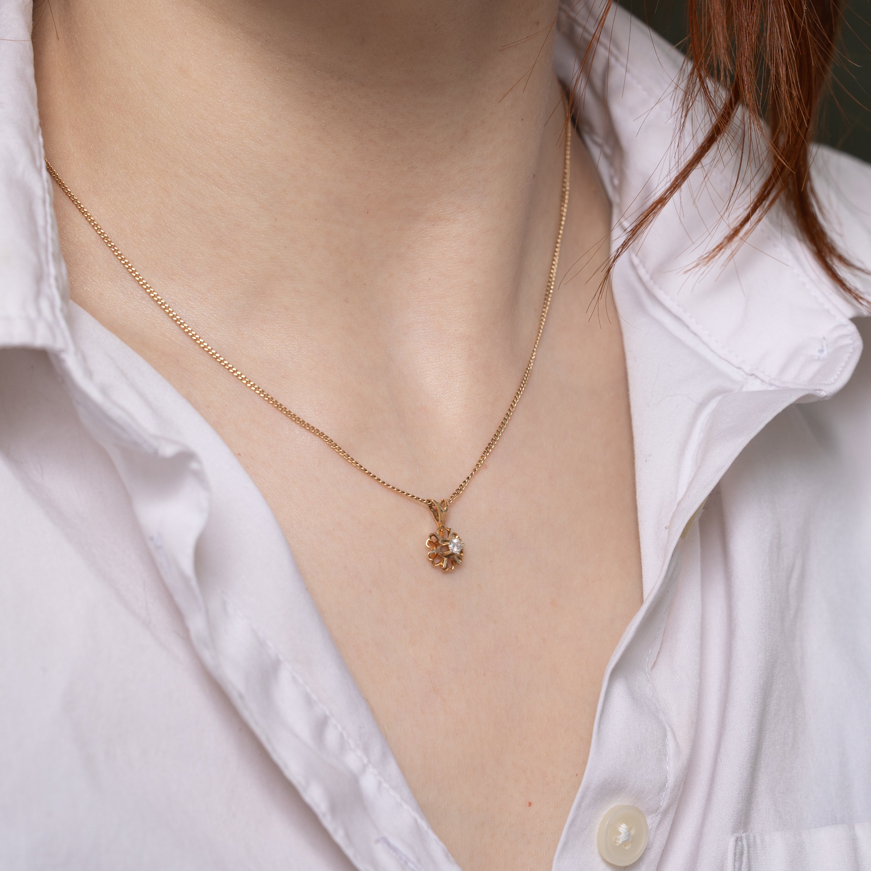 Diamond Floral Pendant | 0.10ct