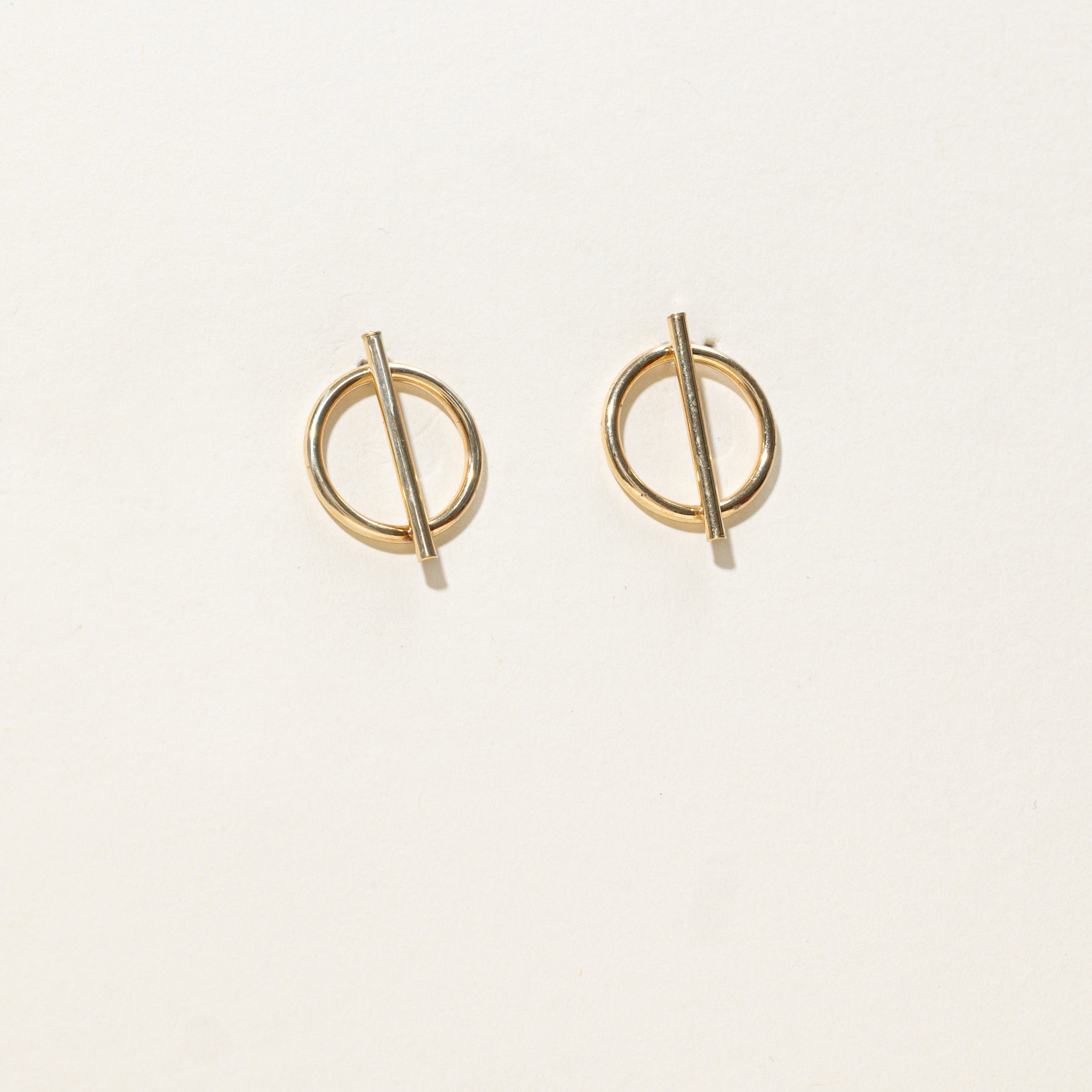 Circle Bar Stud Earrings