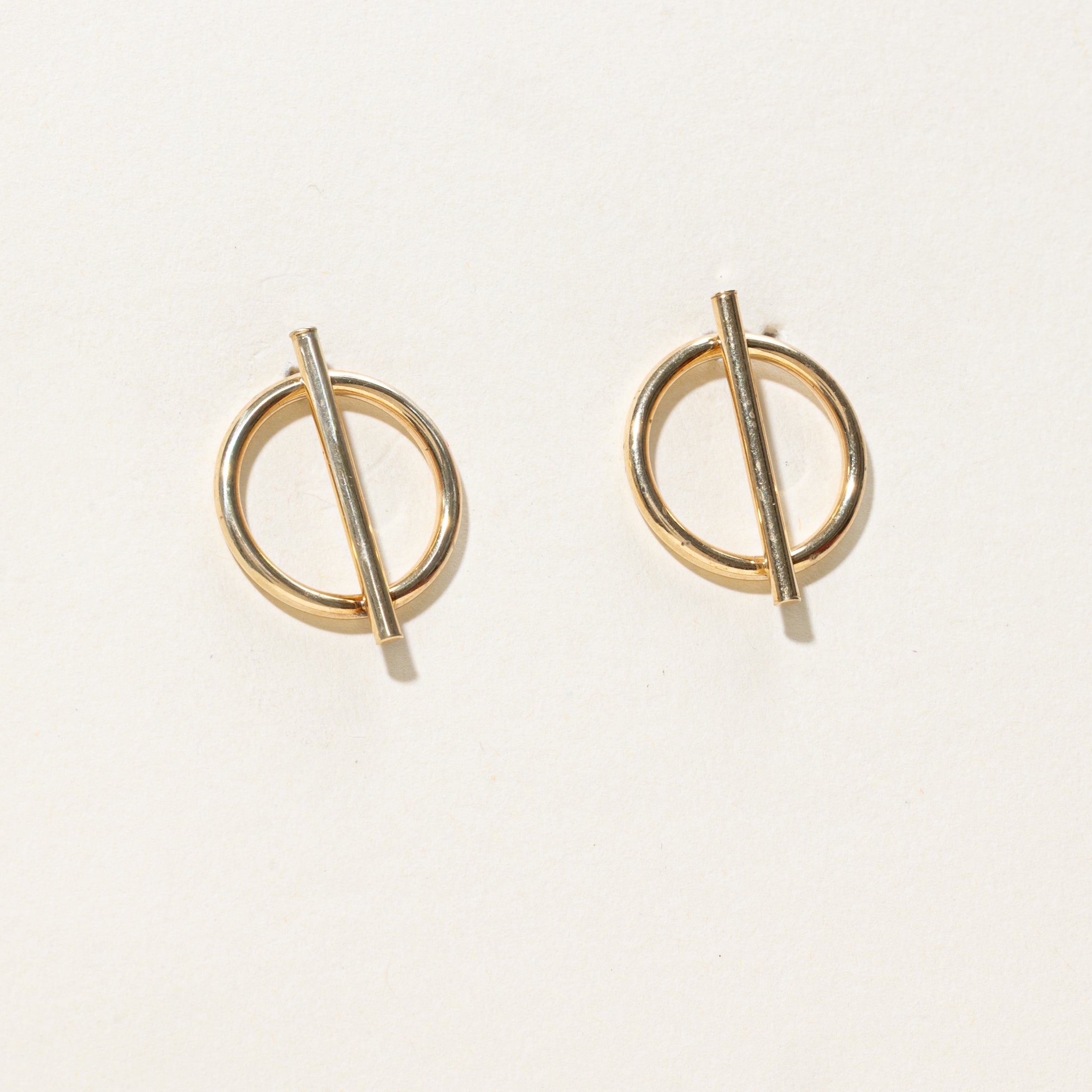Circle Bar Stud Earrings