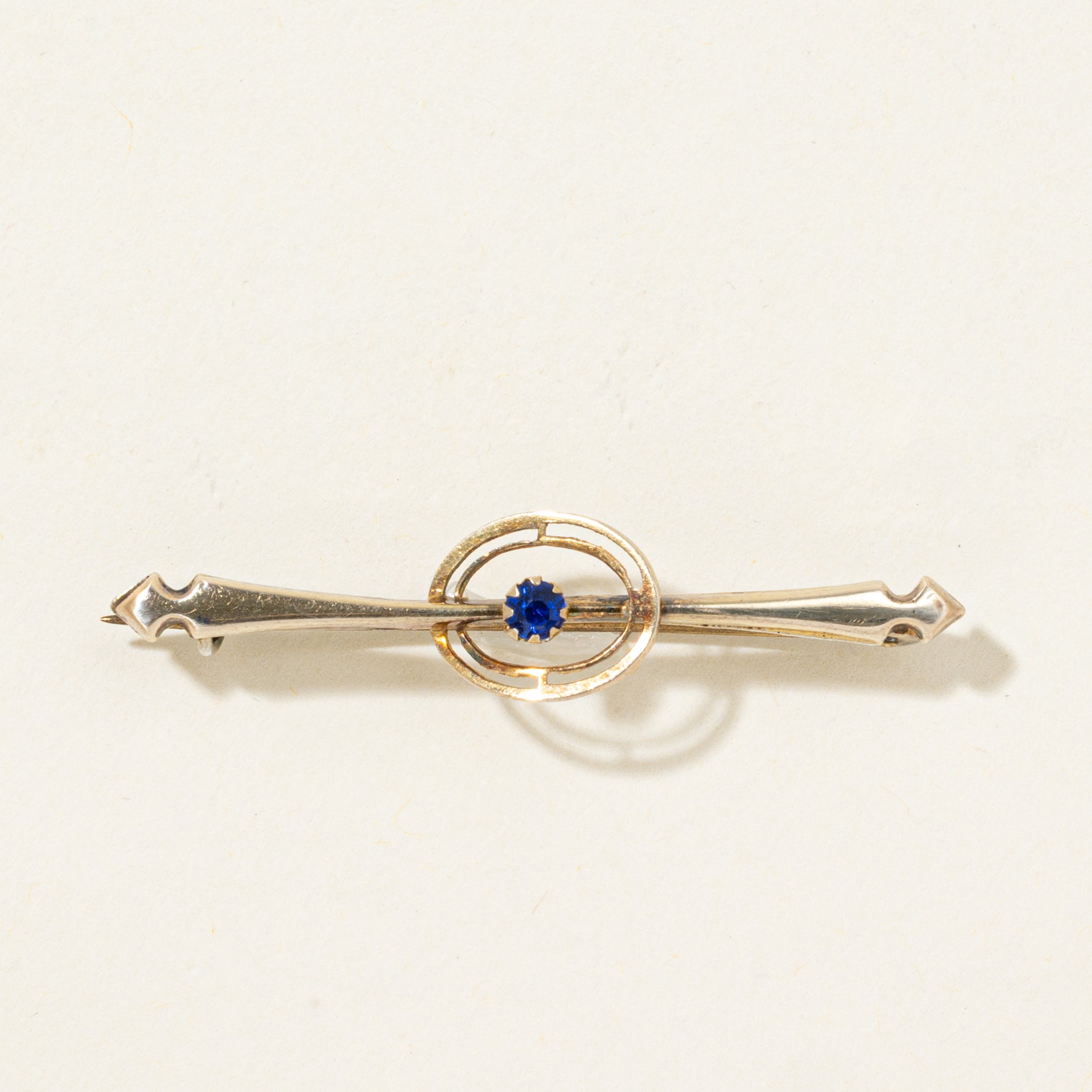 Synthetic Sapphire Bar Brooch | 0.13ct