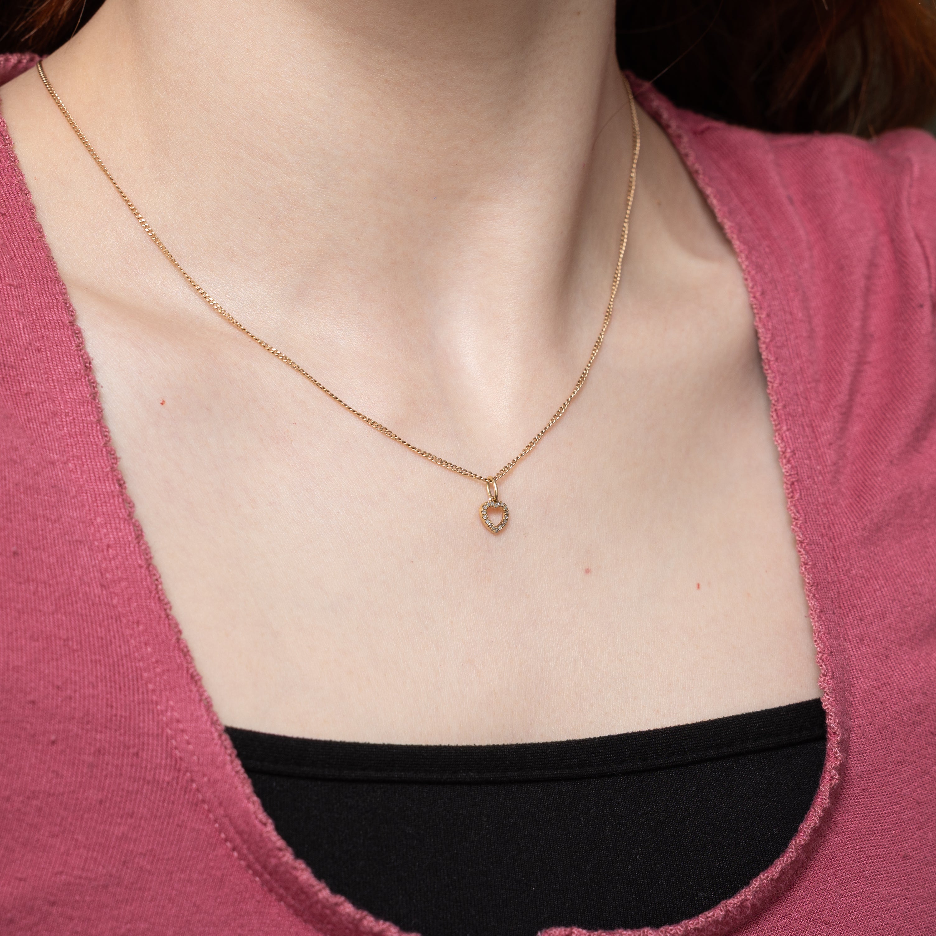 Breloque en forme de cœur en or jaune 10 carats