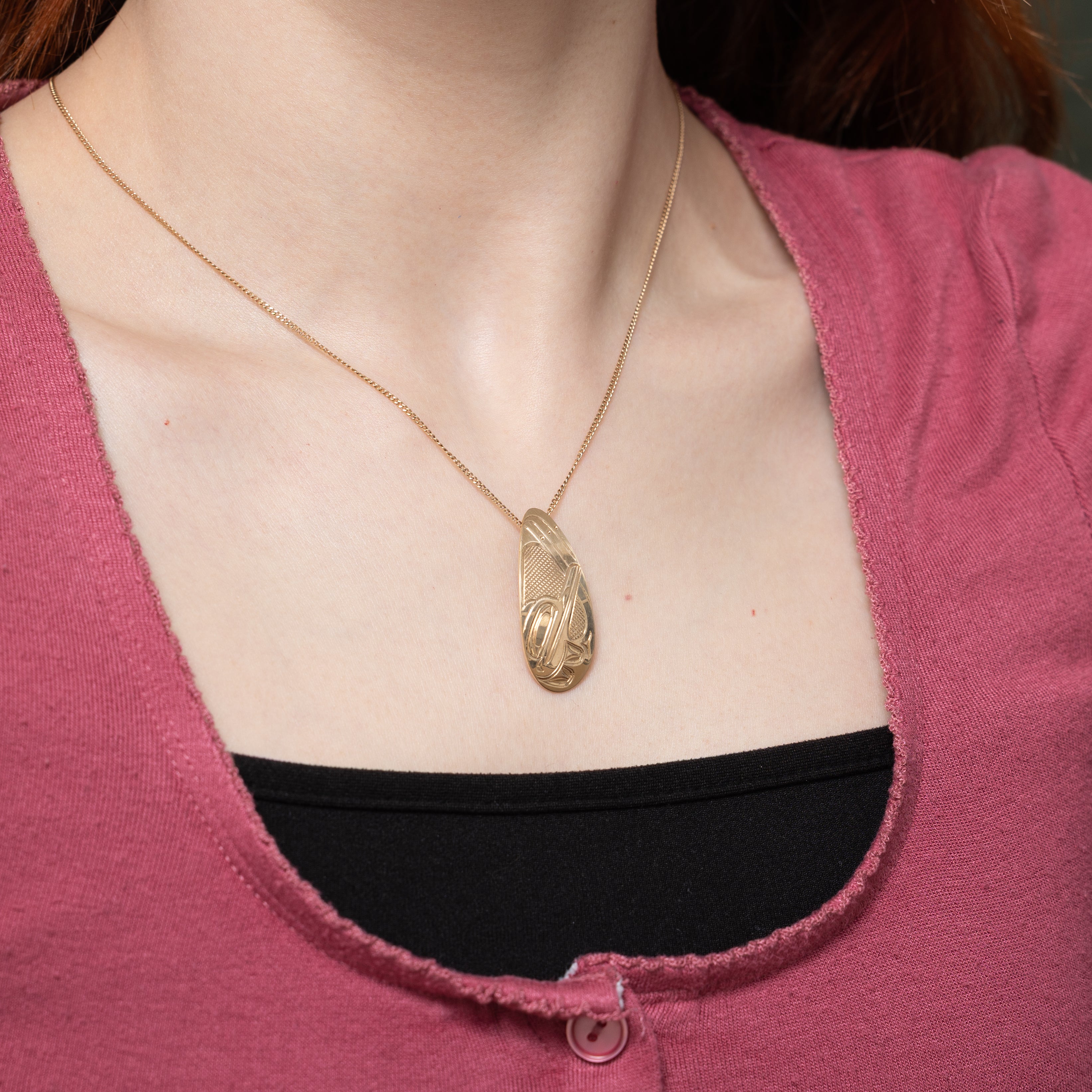 14k Yellow Gold Indigenous Pendant