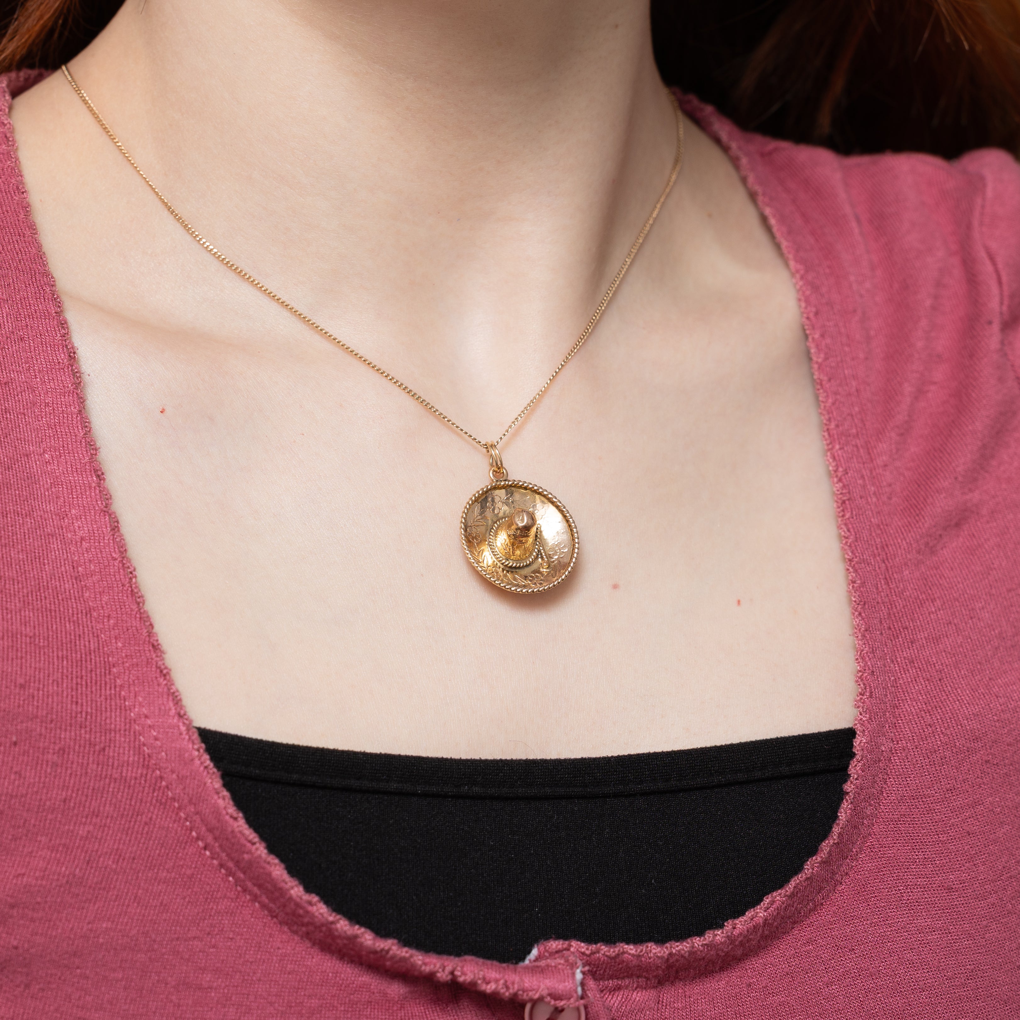 14k Yellow Gold Sombrero Charm