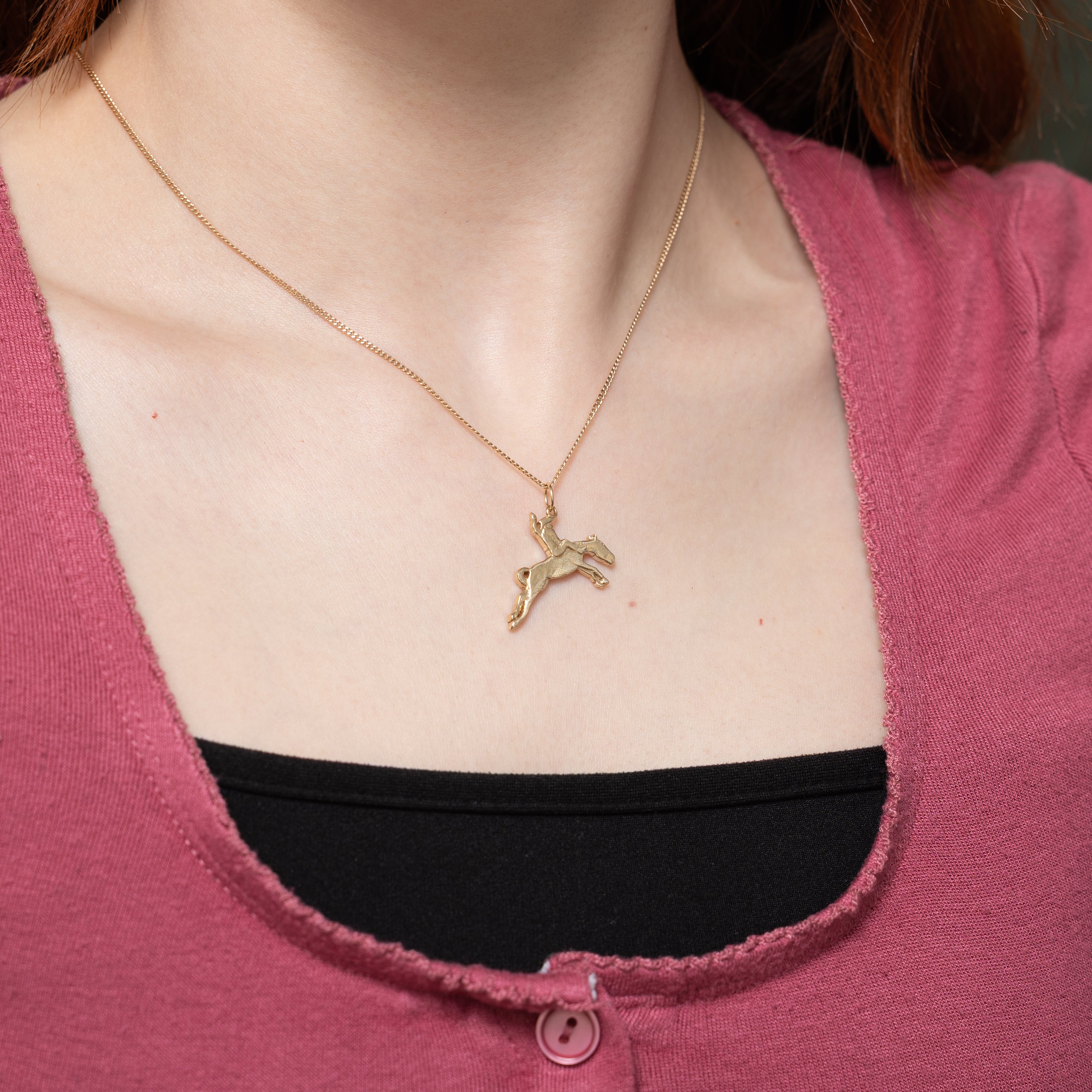 'Birks' 10k Yellow Gold Riding Cowboy Charm