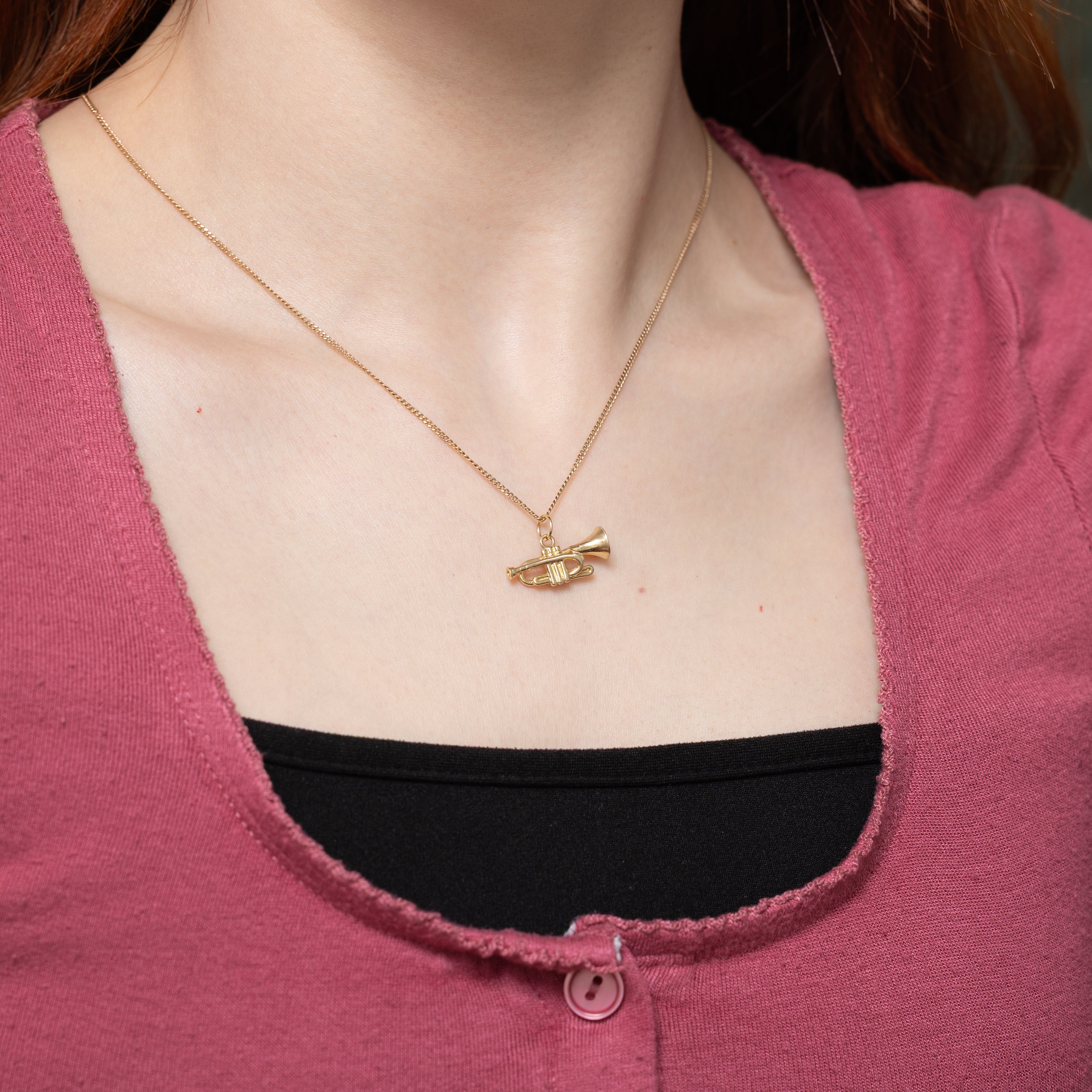 10k Yellow Gold Trumpet Charm