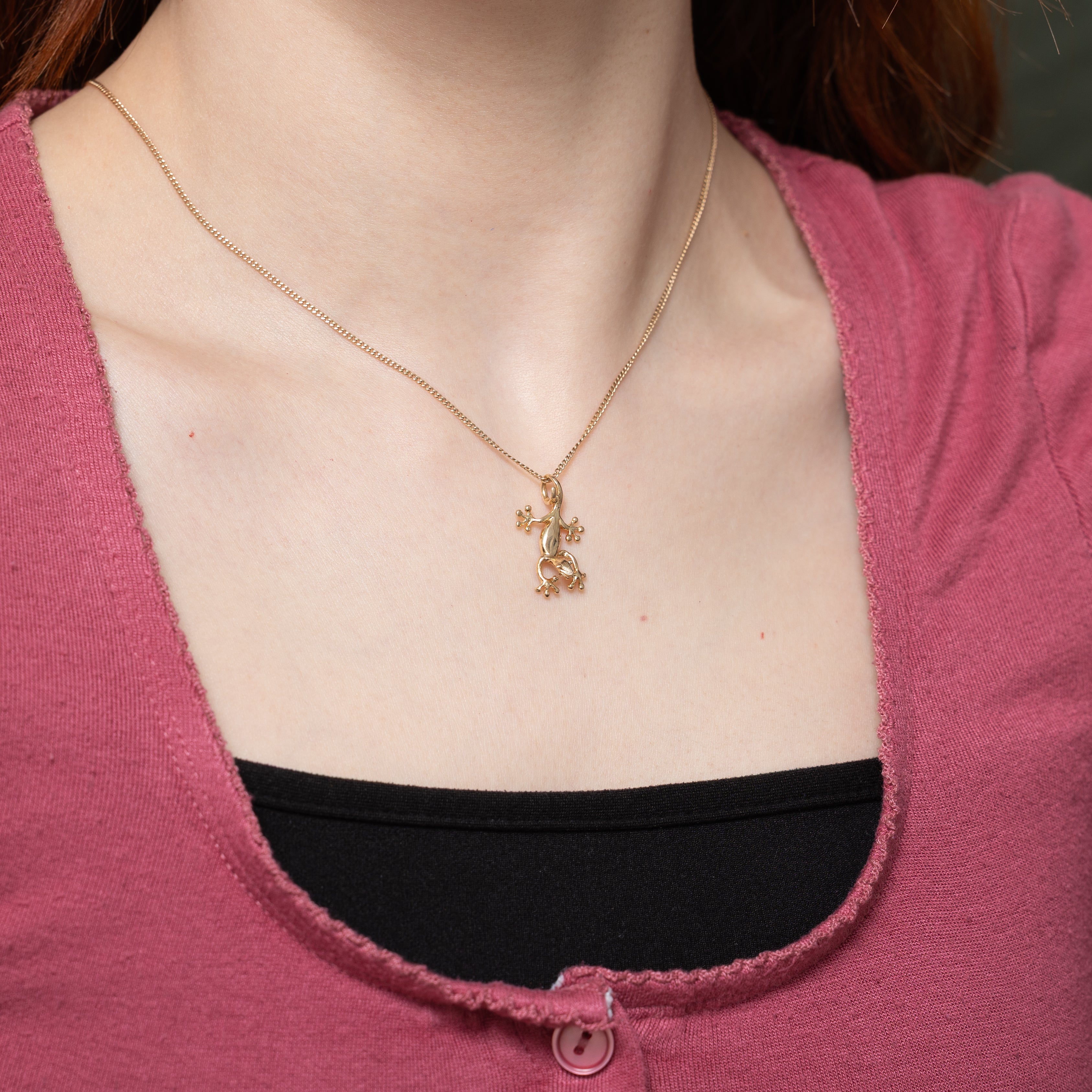 14k Yellow Gold Gekko Charm