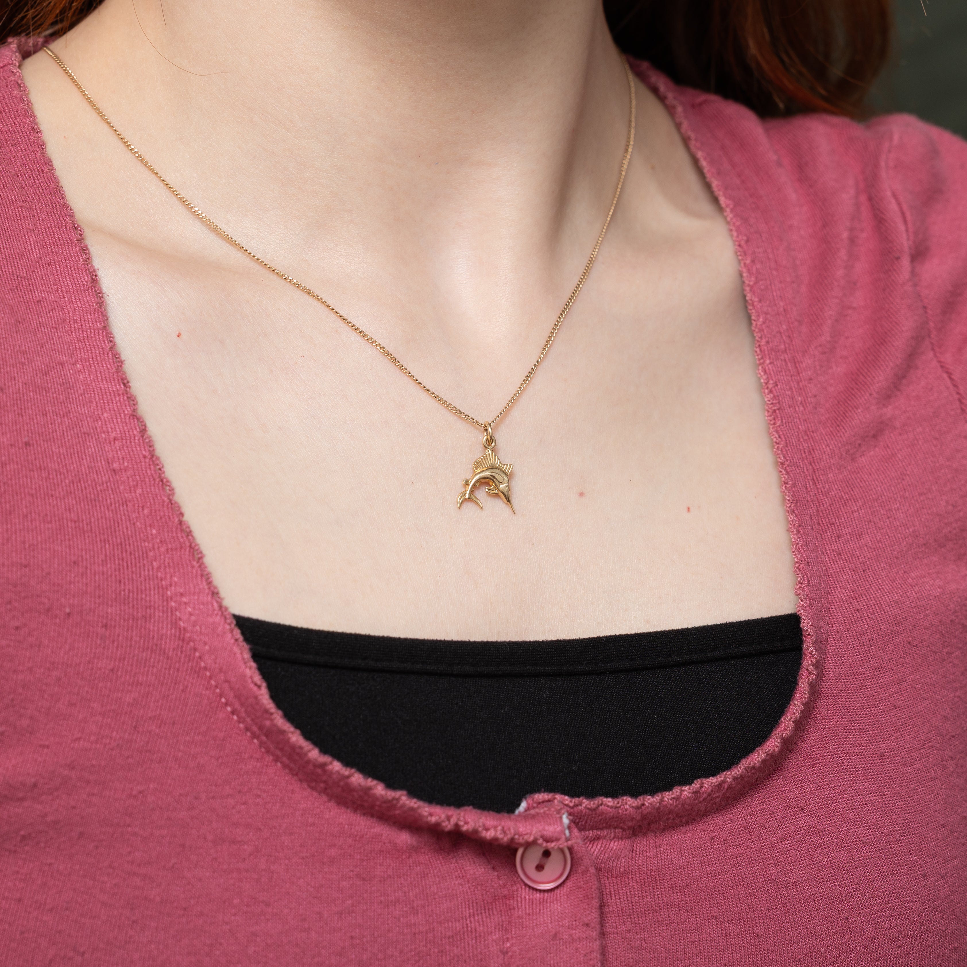 14k Yellow Gold Swordfish Charm