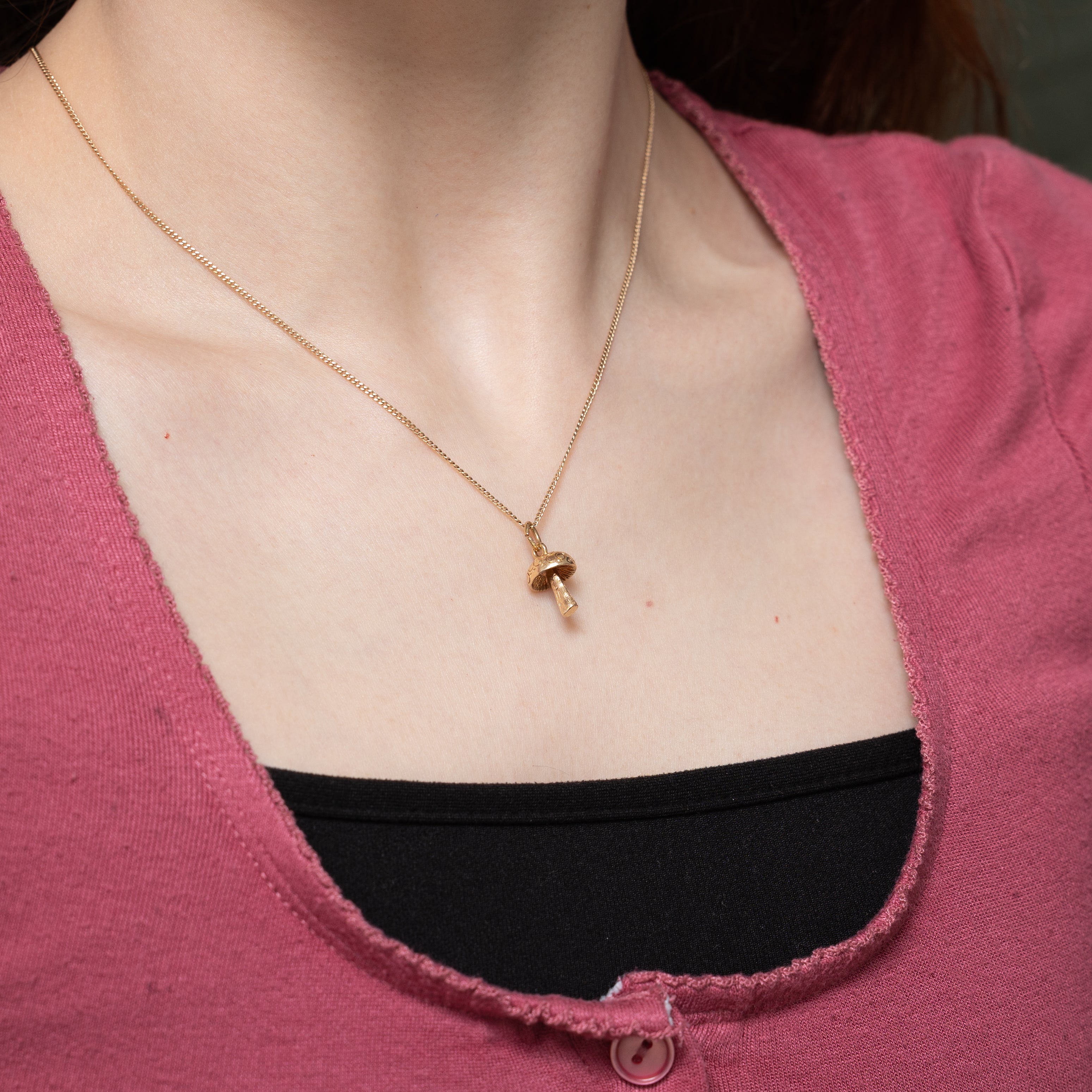 10k Yellow Gold Mushroom Charm