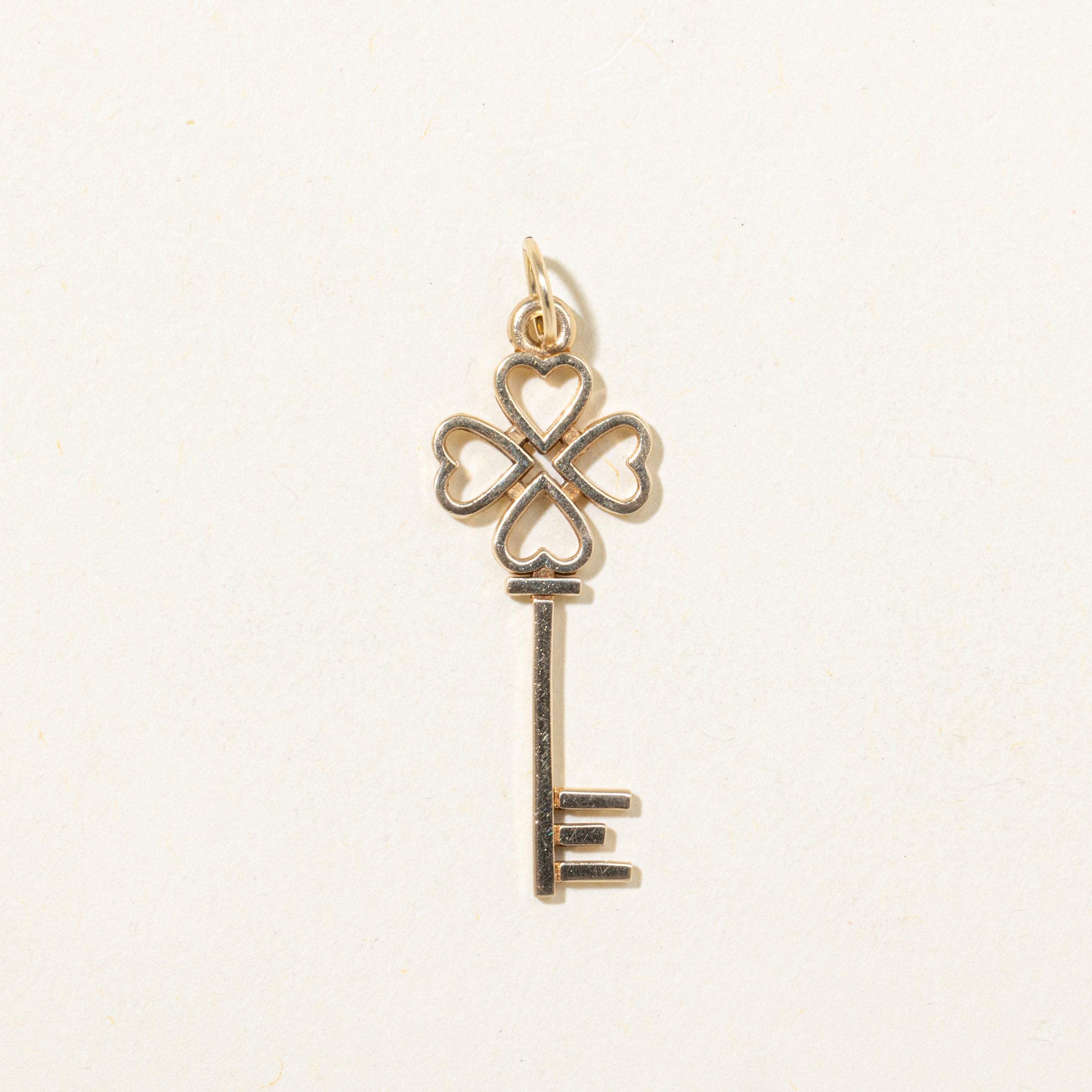 10k Yellow Gold Heart Key Charm