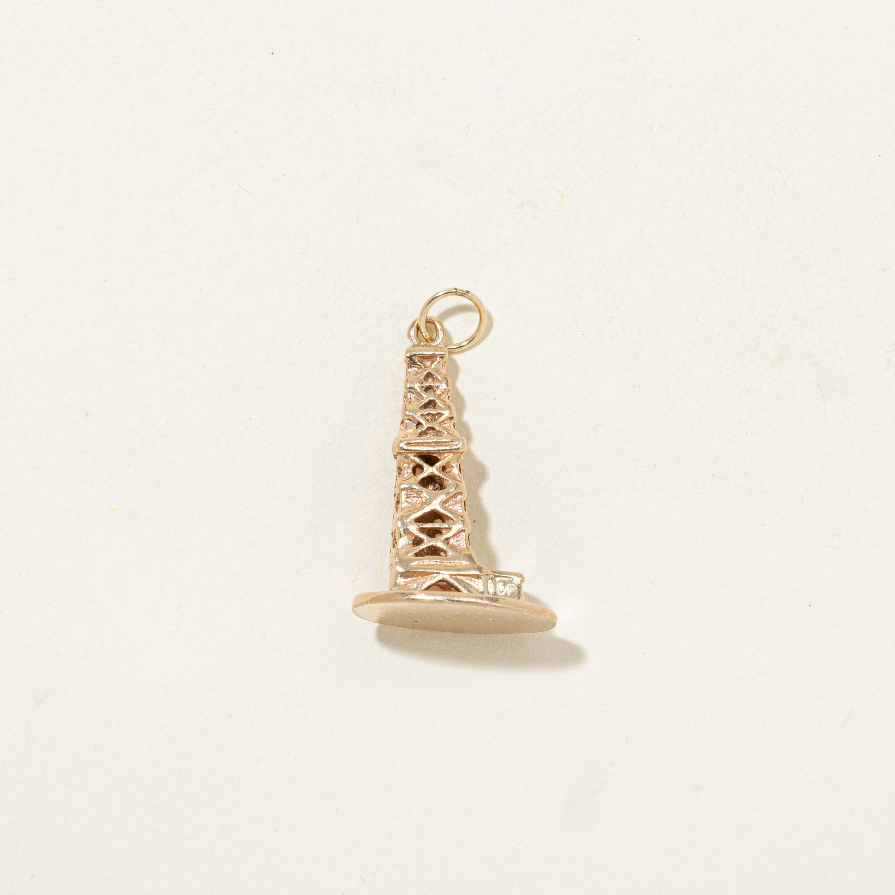 10k Yellow Gold Oil Rig Charm