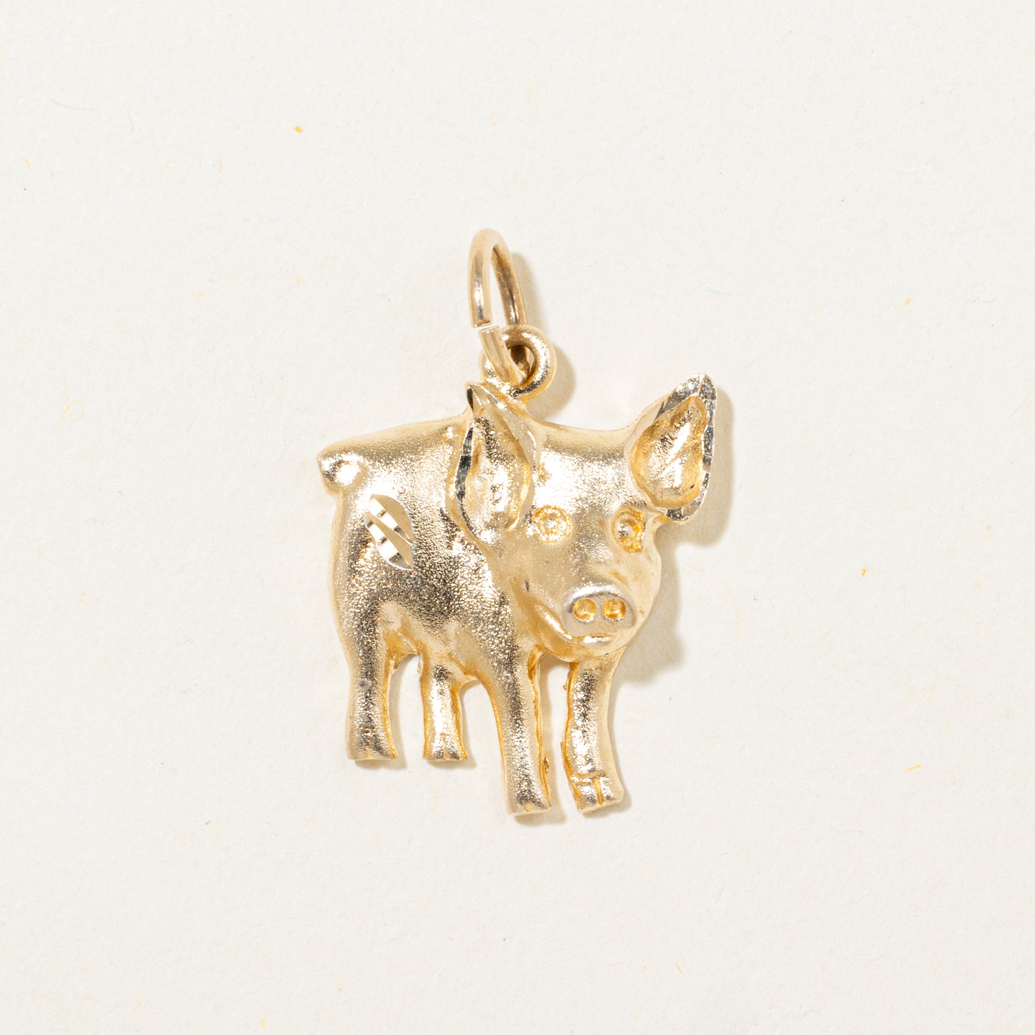 10k Yellow Gold Pig Charm