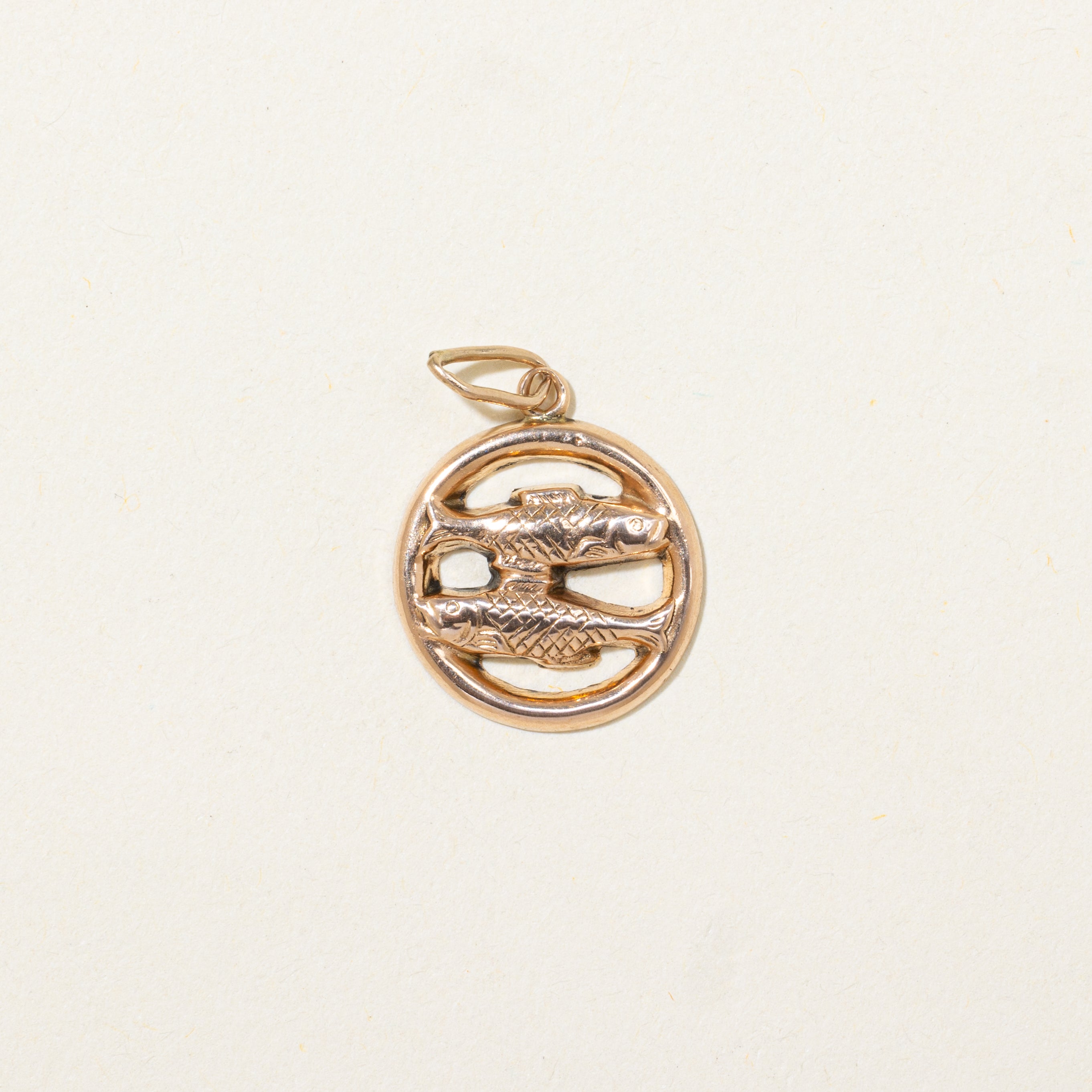 10k Yellow Gold Pisces Zodiac Charm