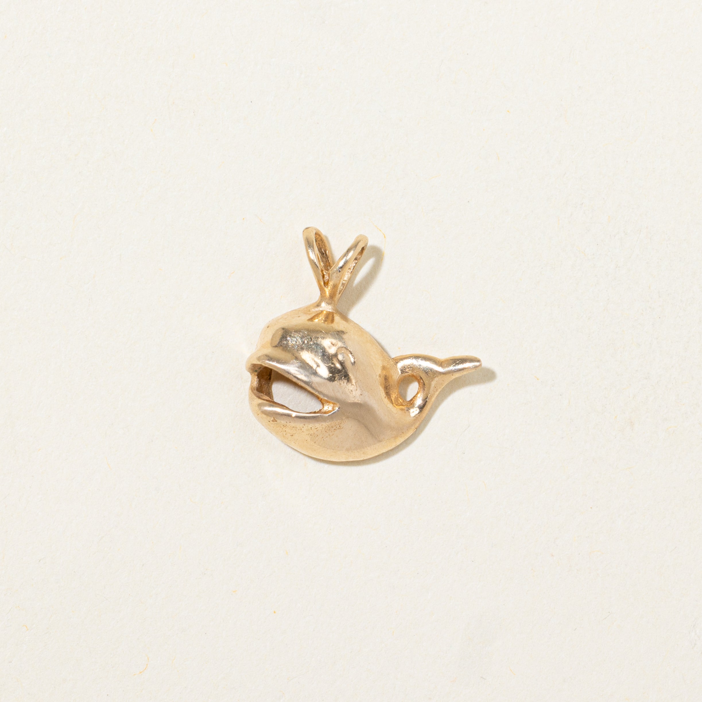 14k Yellow Gold Whale Pendant
