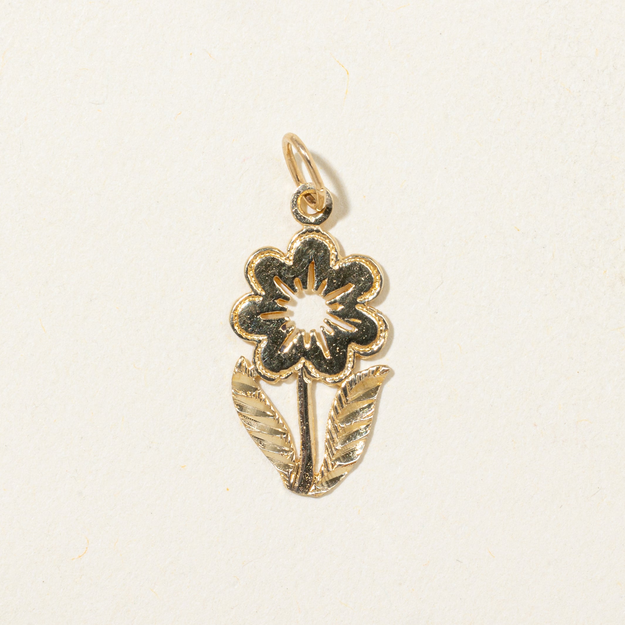 14k Yellow Gold Flower Charm