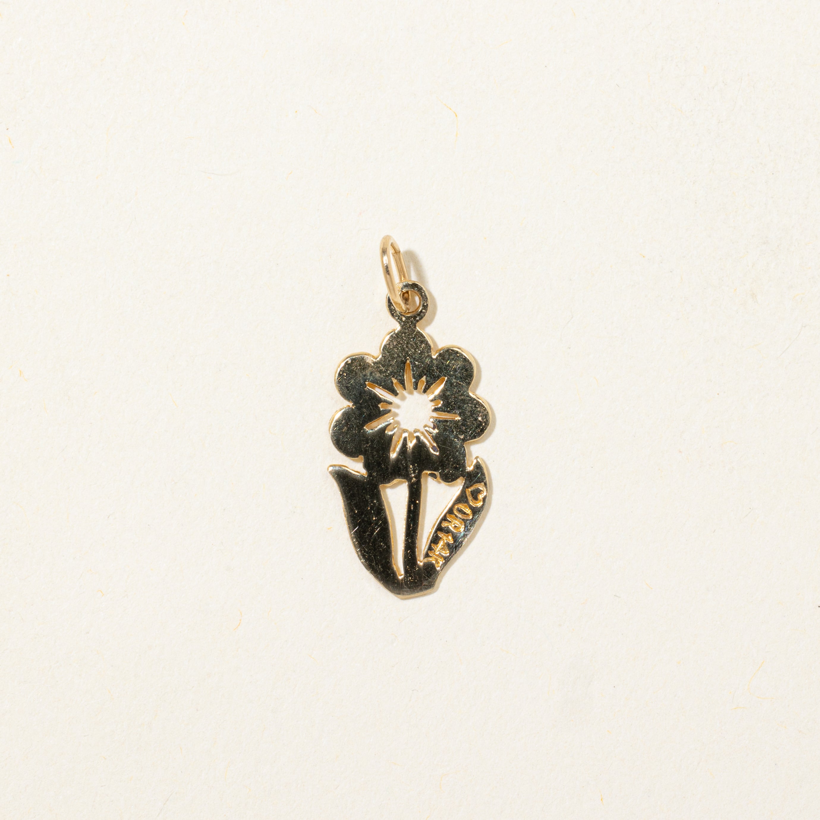 14k Yellow Gold Flower Charm