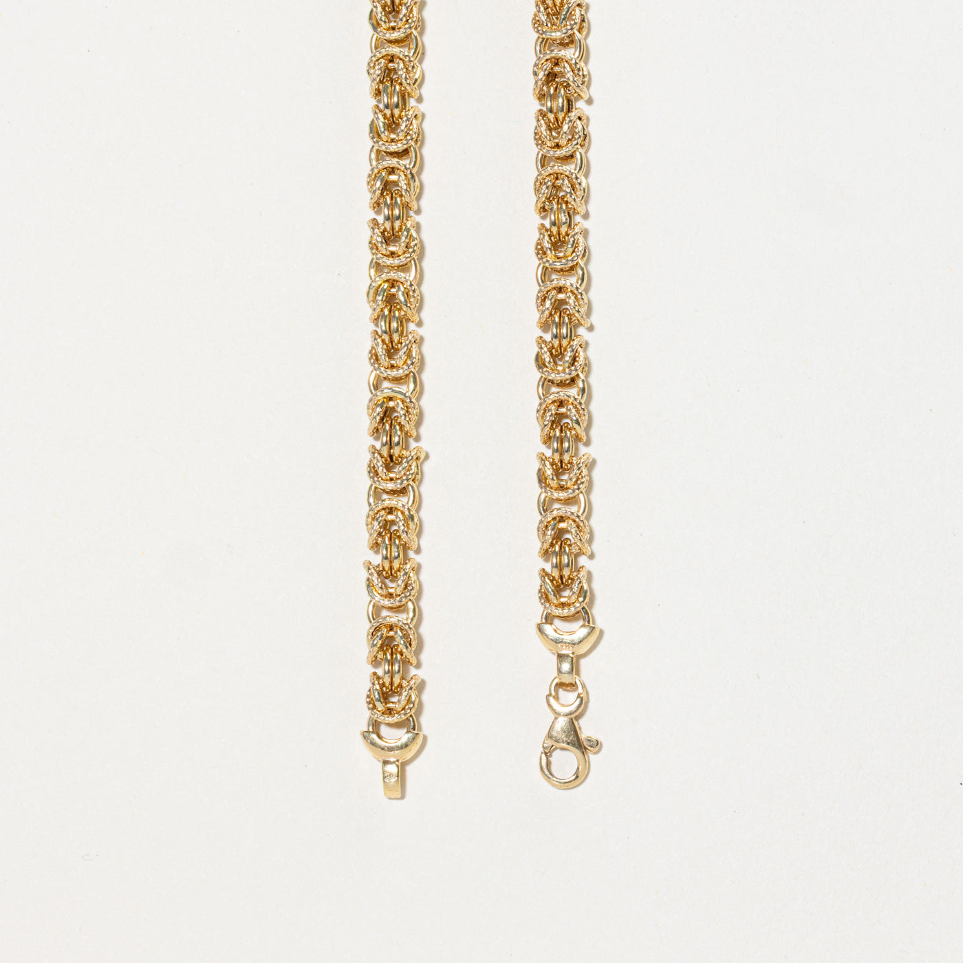 10k Yellow Gold Textured Byzantine Chain | 18"