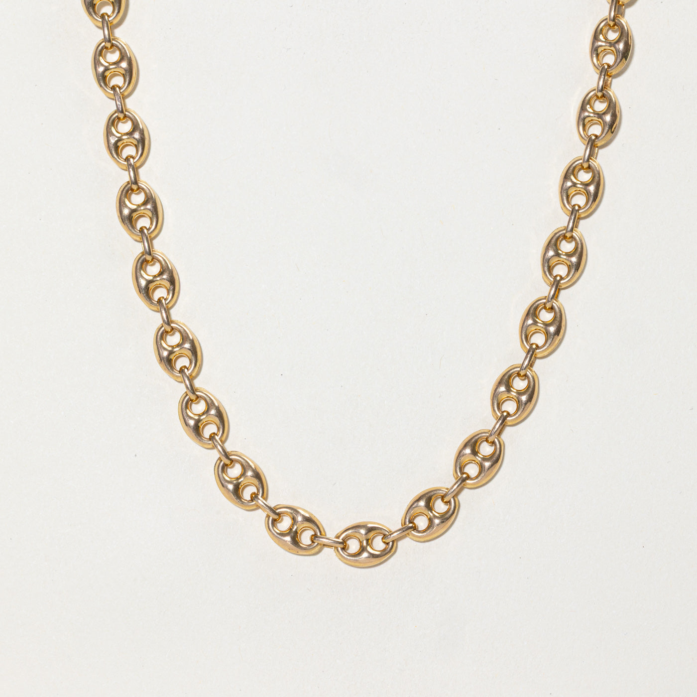 14k Yellow Gold Puffed Anchor Chain | 18"