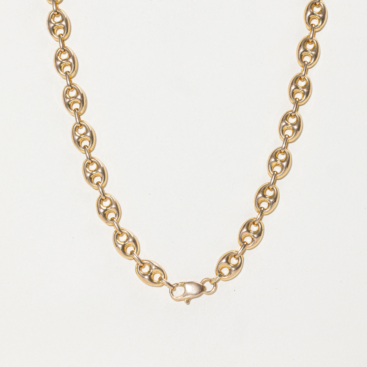 14k Yellow Gold Puffed Anchor Chain | 18"