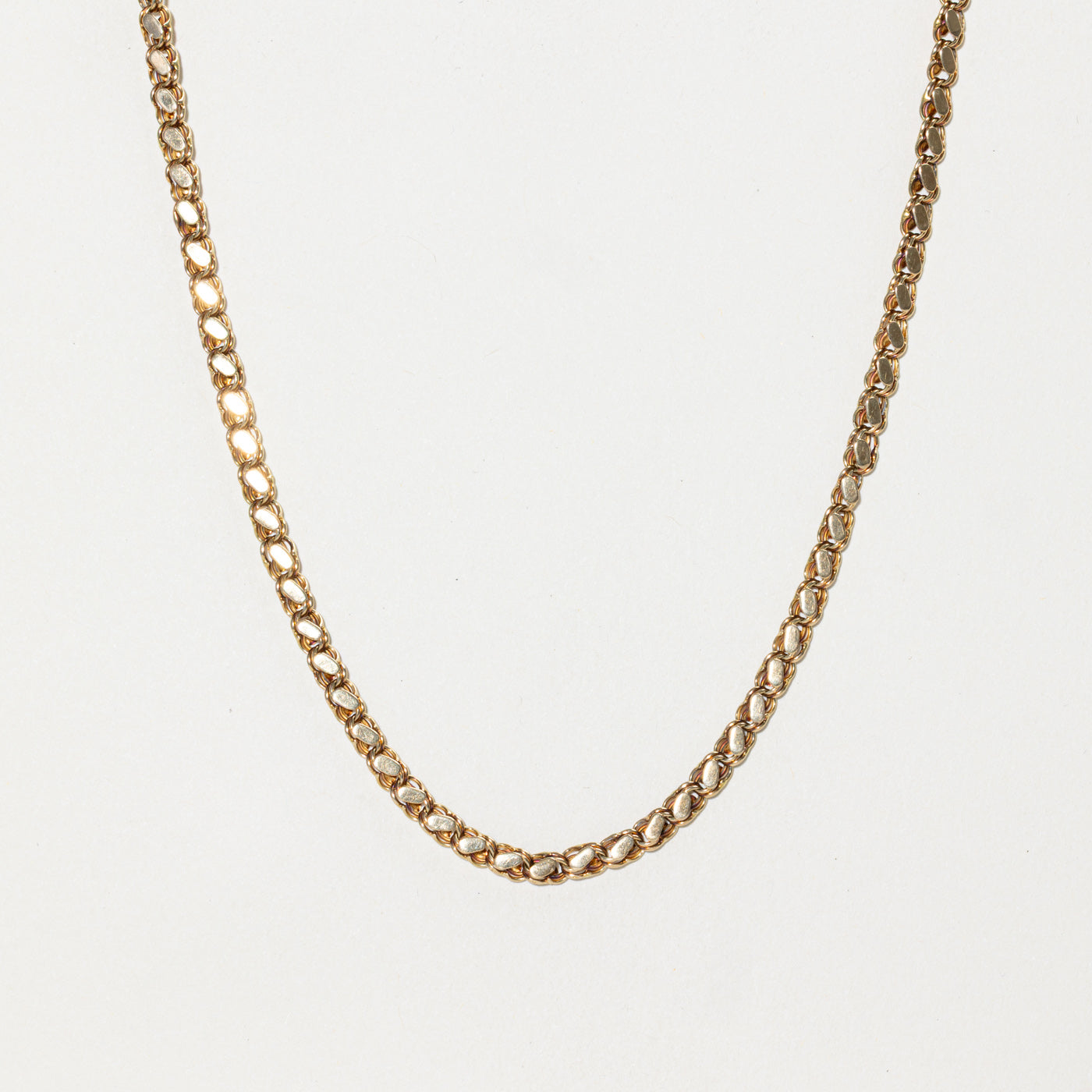 14k Yellow Gold Modified Flat Link Chain | 18"
