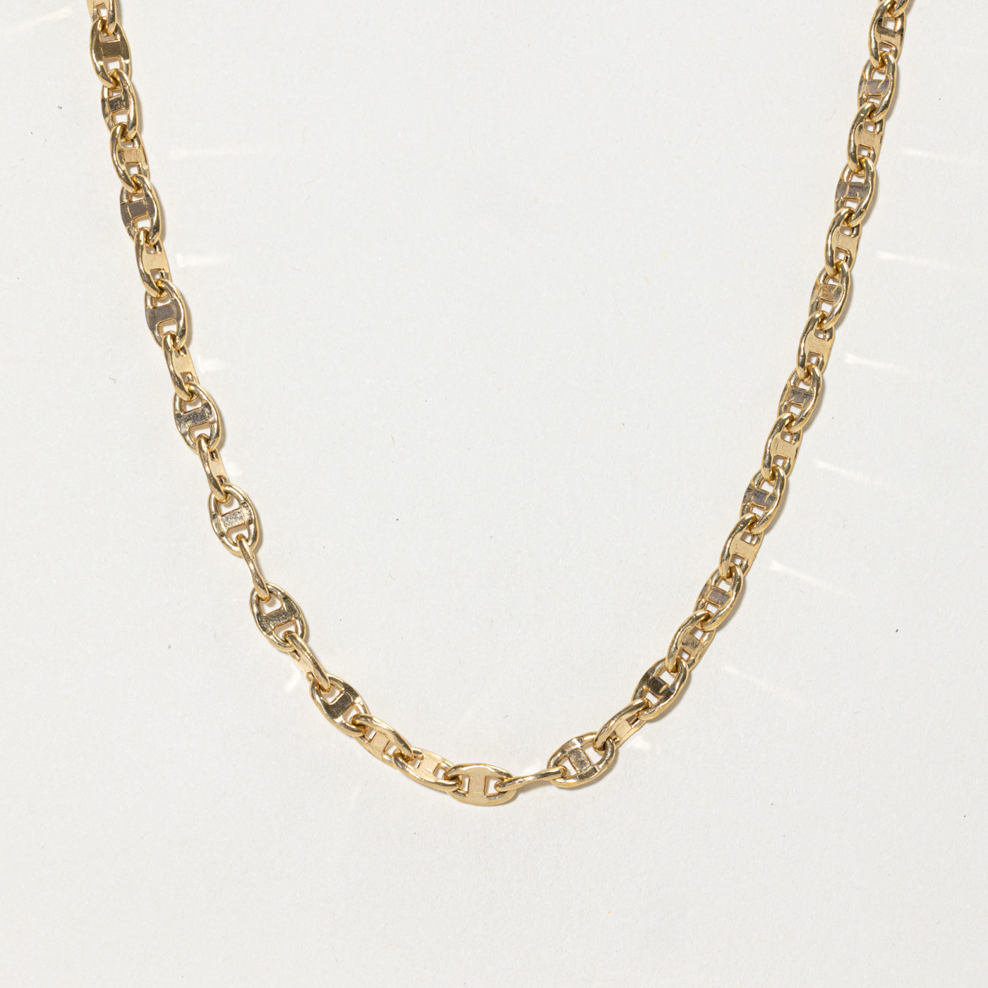 Retro Italian 18k Yellow Gold Anchor Chain | 22"