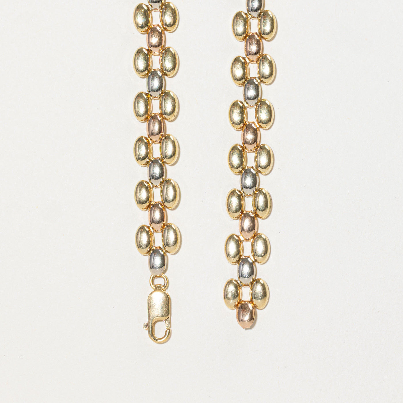 18k Tri Tone Gold Panther Link Chain | 16"