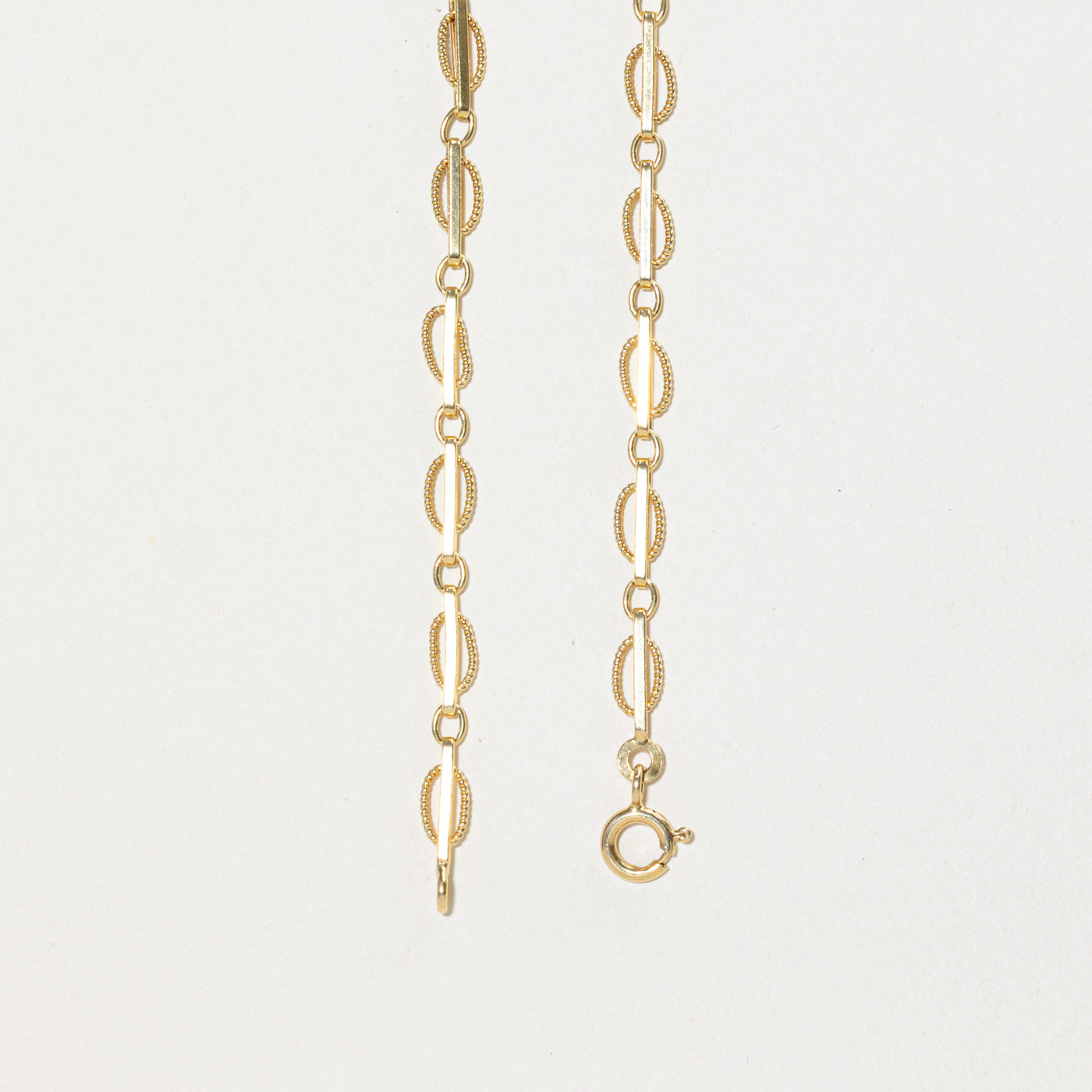18k Yellow Gold Rope Bar Link Chain | 24"