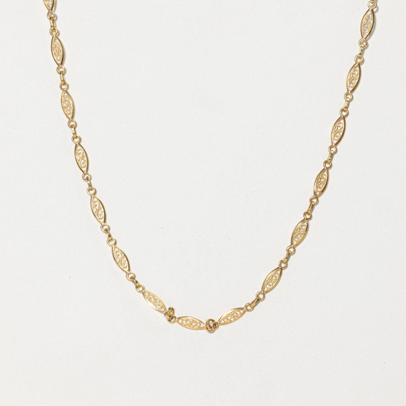 18k Yellow Gold Filigree Chain | 31"