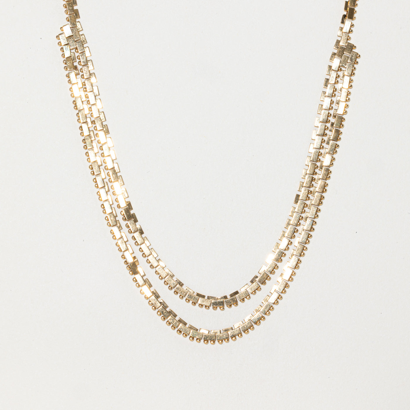 18k Yellow Gold Tiered Chain | 17"