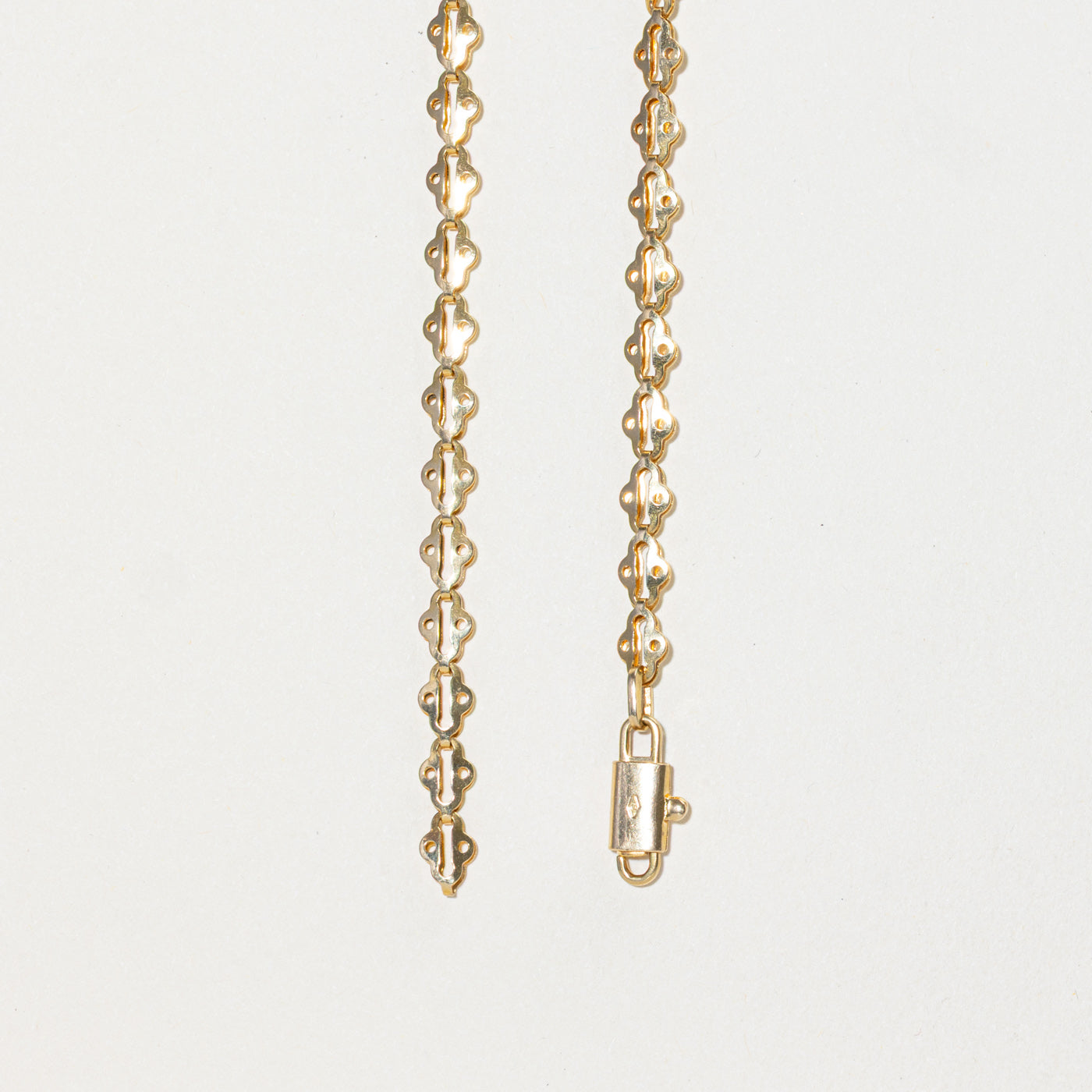18k Yellow Gold Modified Flat Link Chain | 24"