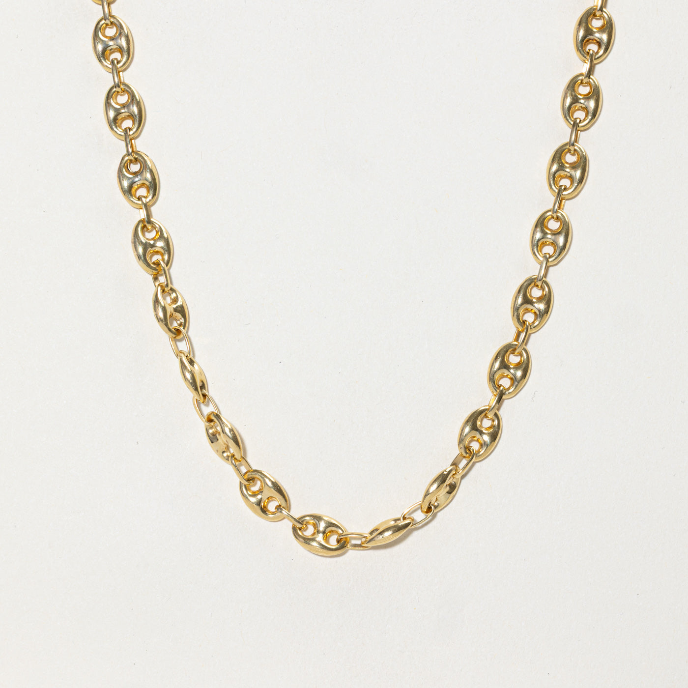 18k Yellow Gold Puffed Anchor Chain | 18"